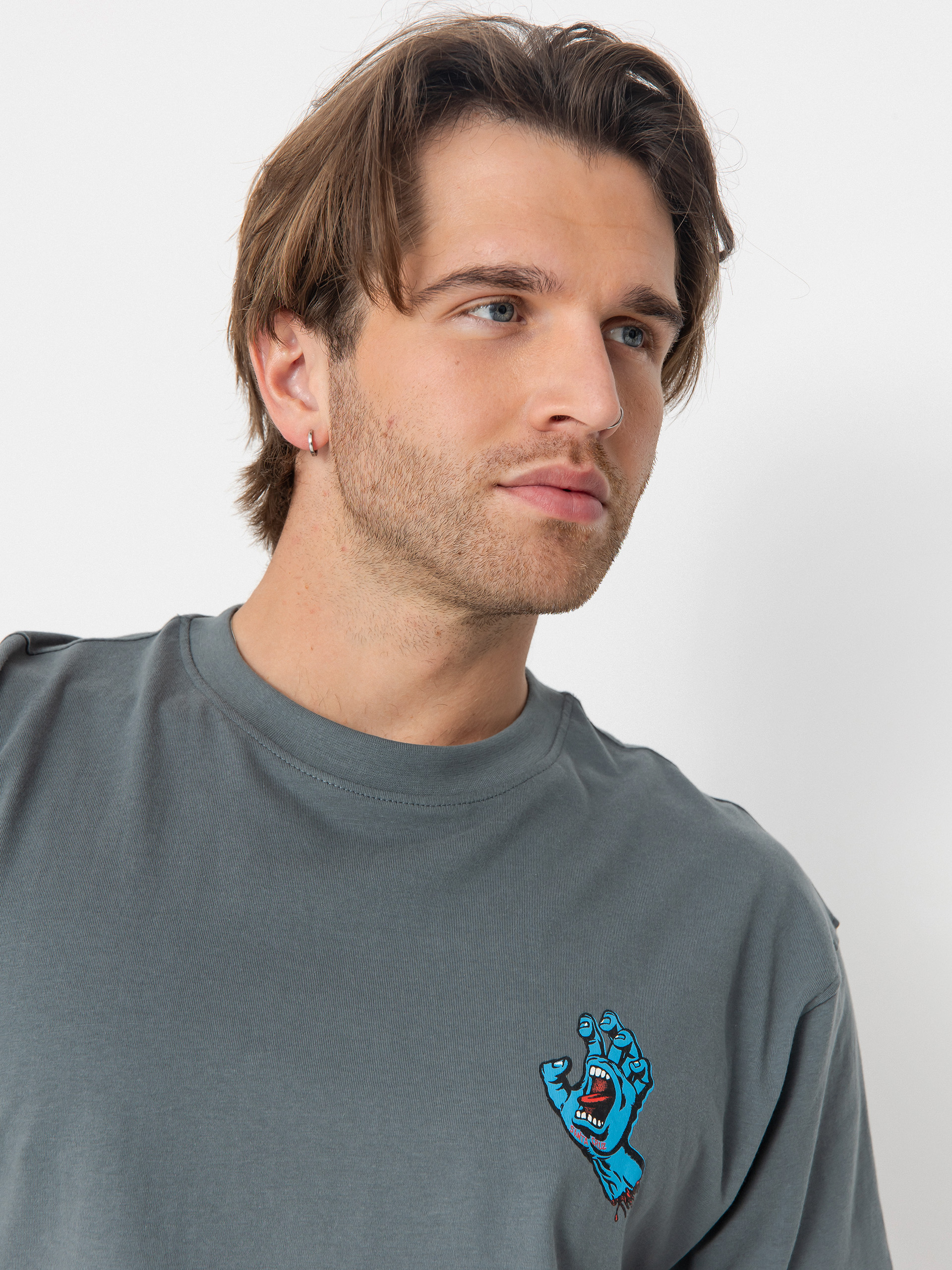 Tričko Santa Cruz Screaming Hand Chest (storm grey)