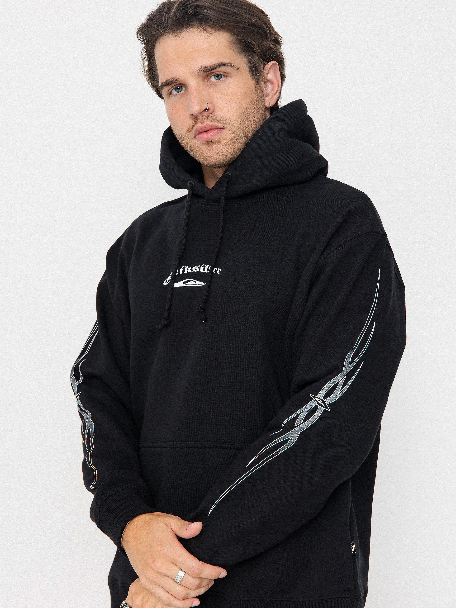 Mikina s kapucňou Quiksilver Stretch Tribal HD (black)