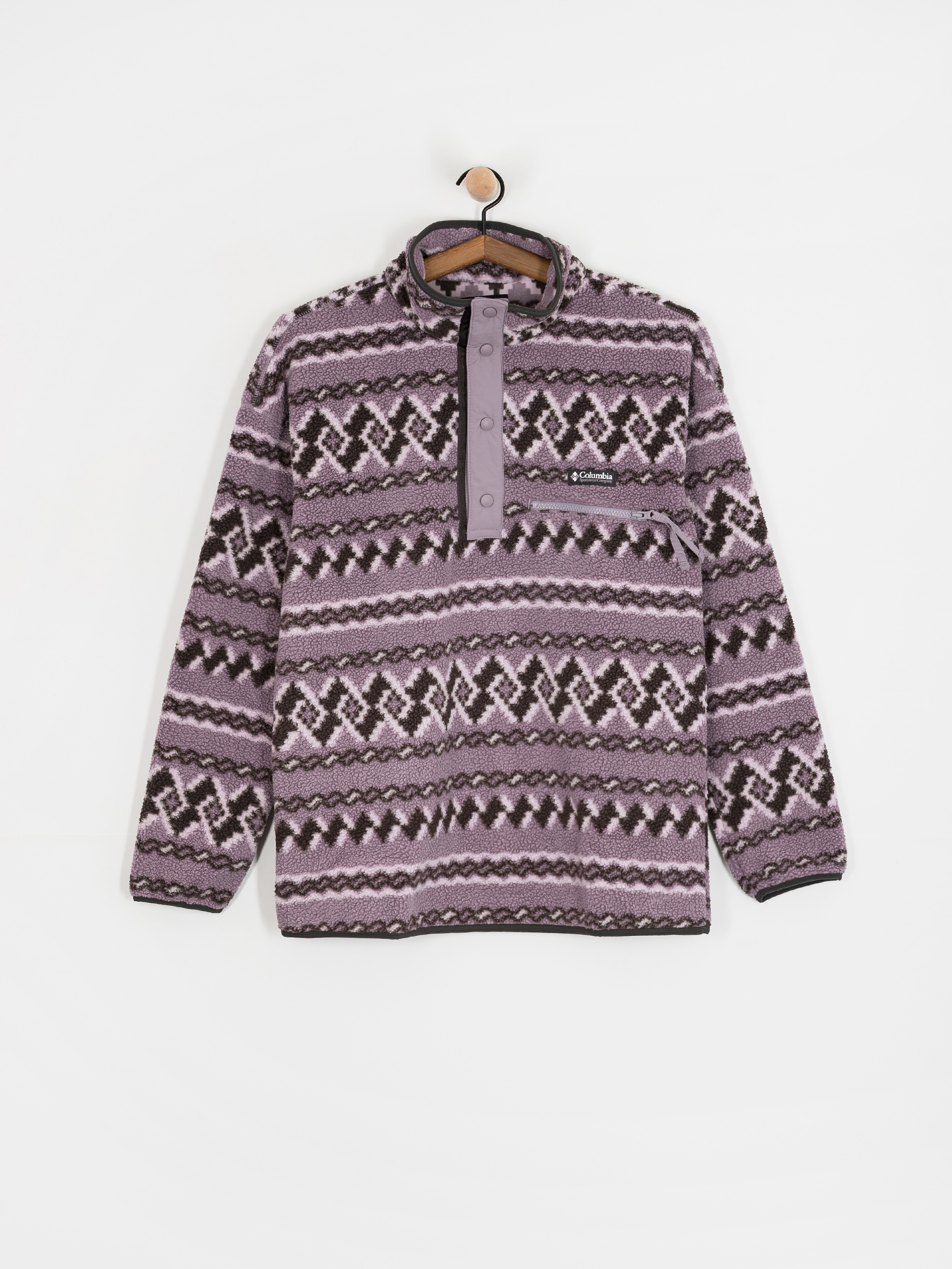Flu00edsovu00e1 mikina Columbia Helvetia II Printed Half Snap (shale purple knitknot)