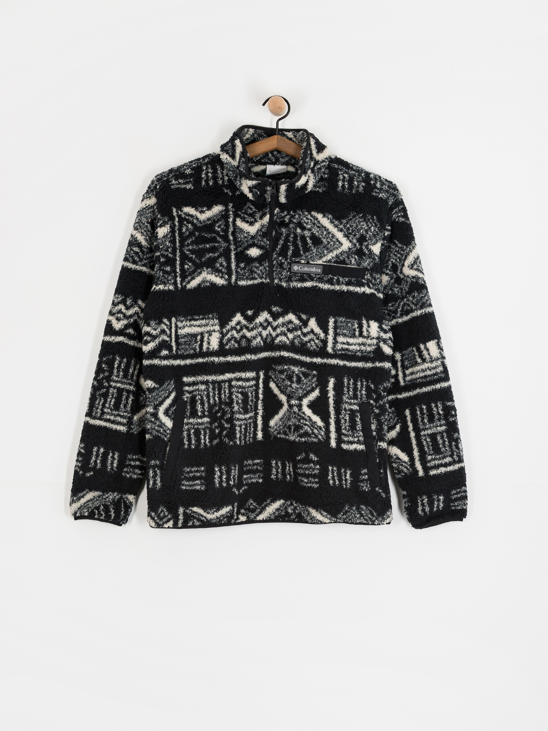 Pánsky Flísová mikina Columbia Rugged Ridge High Pile Half Zip (black deschutes days)