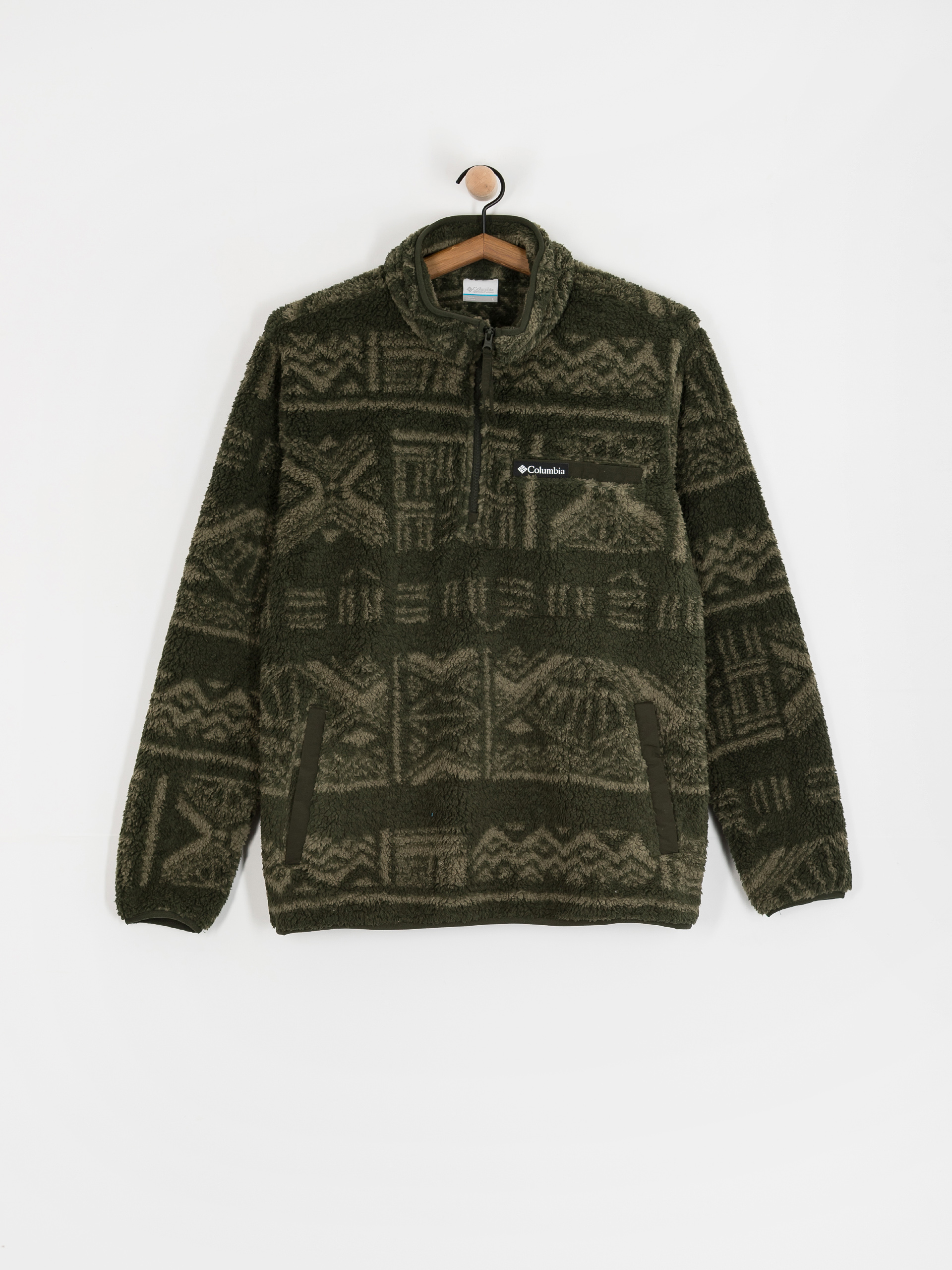 Pánsky Flísová mikina Columbia Rugged Ridge High Pile Half Zip (greenscape deschutes days)