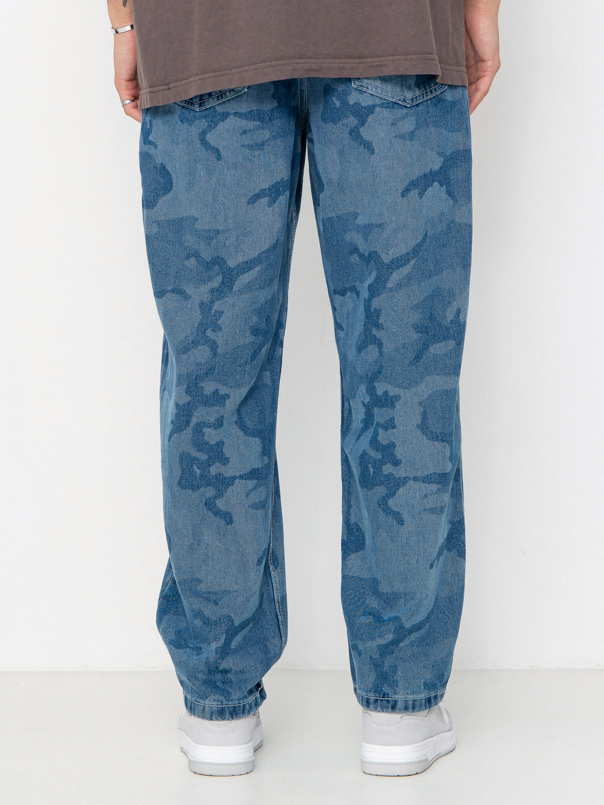 Nohavice Vans Check 5 Loose Camo Printed Denim (stonewash/blue)
