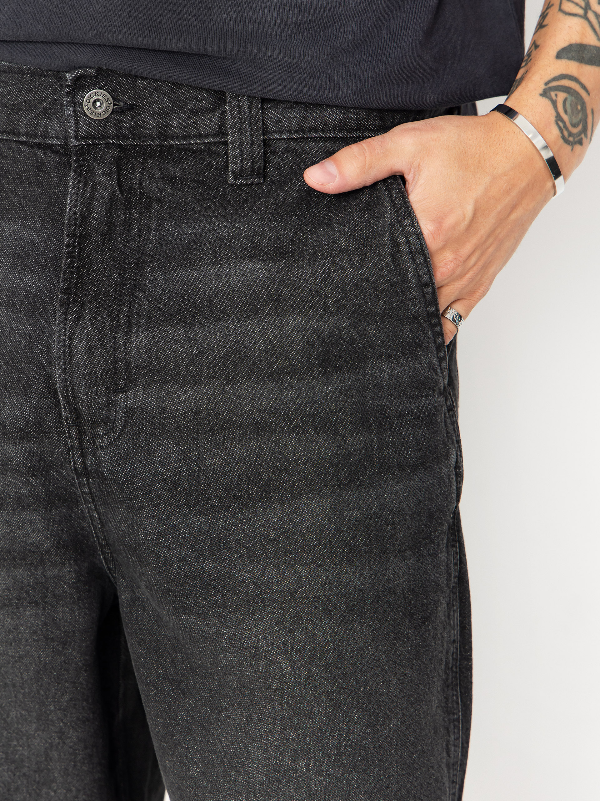 Nohavice Dickies Madison Baggy (black wash faded)
