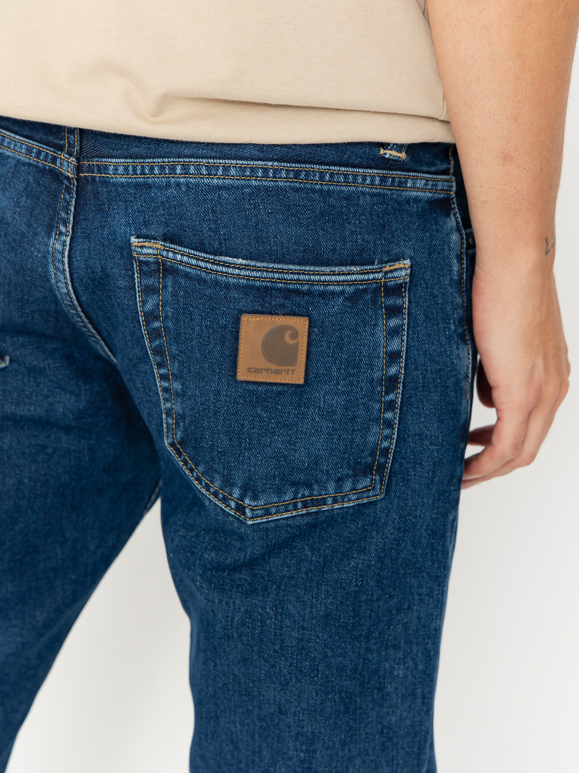 Nohavice Carhartt WIP Klondike (blue/stone washed)