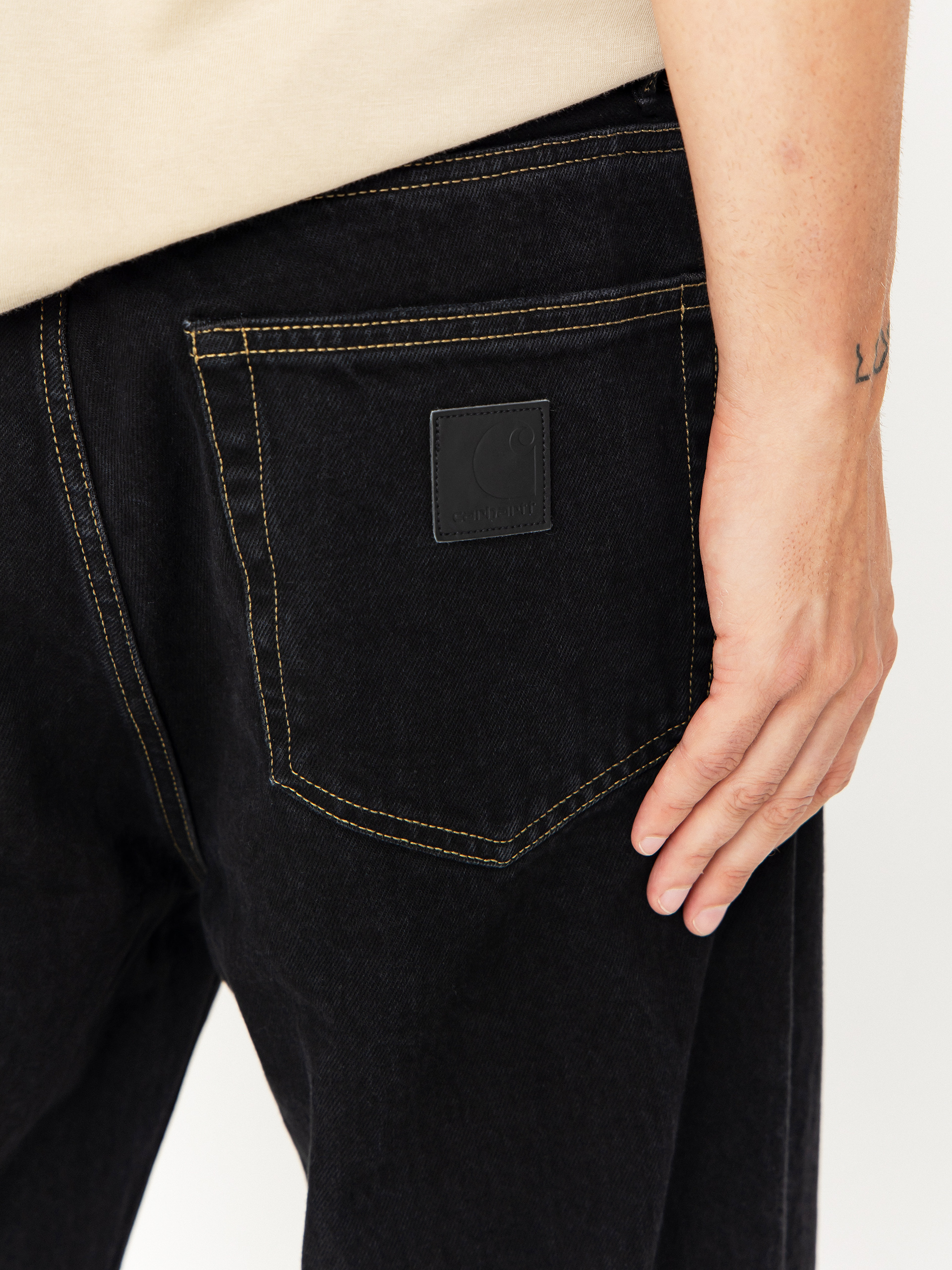 Nohavice Carhartt WIP Aaron (black/stone washed)