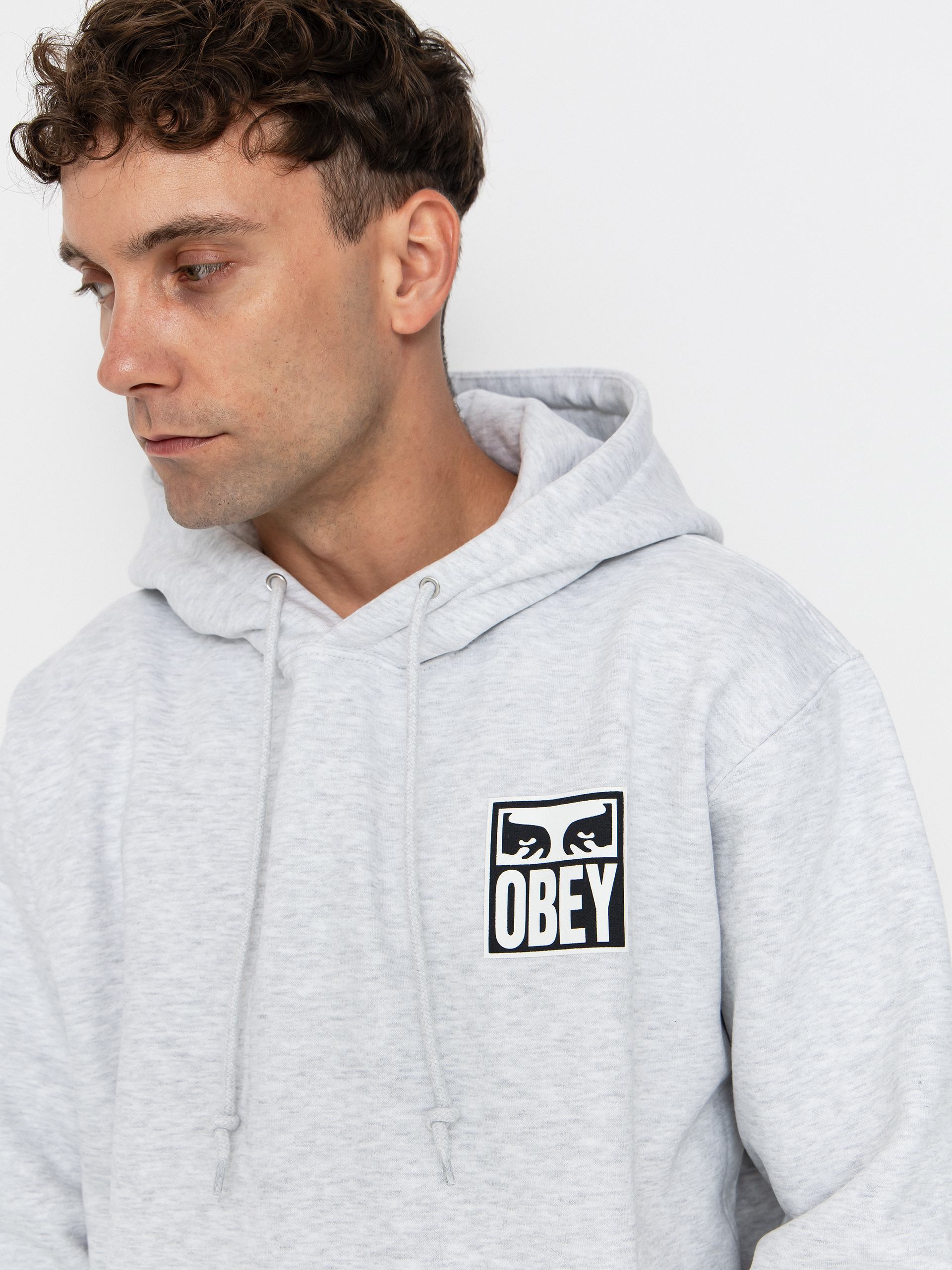 Mikina s kapucňou OBEY Obey Eyes Icon HD (heather grey)