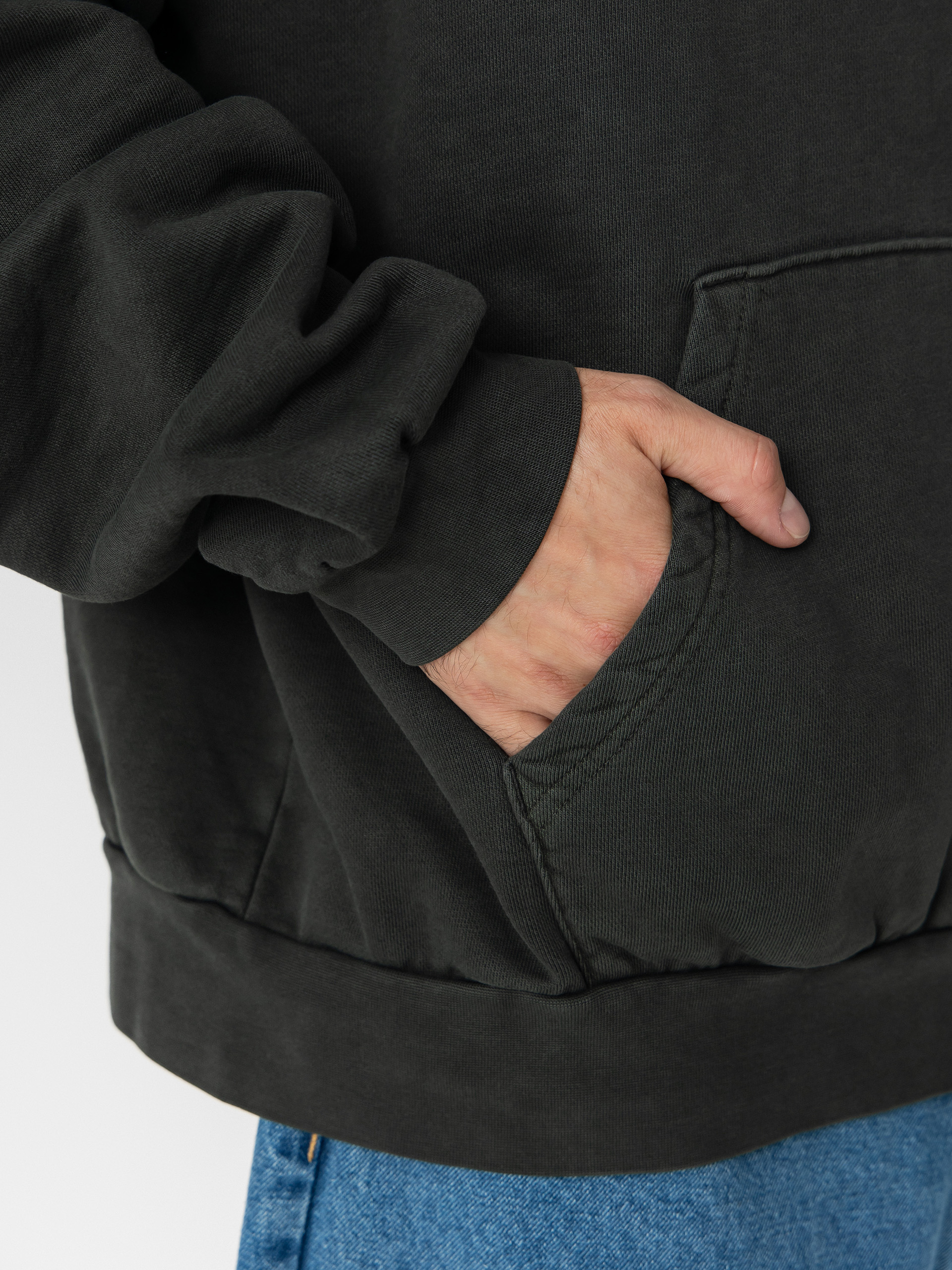 Mikina s kapucňou OBEY Lowercase Pigment HD (pigment pirate black)