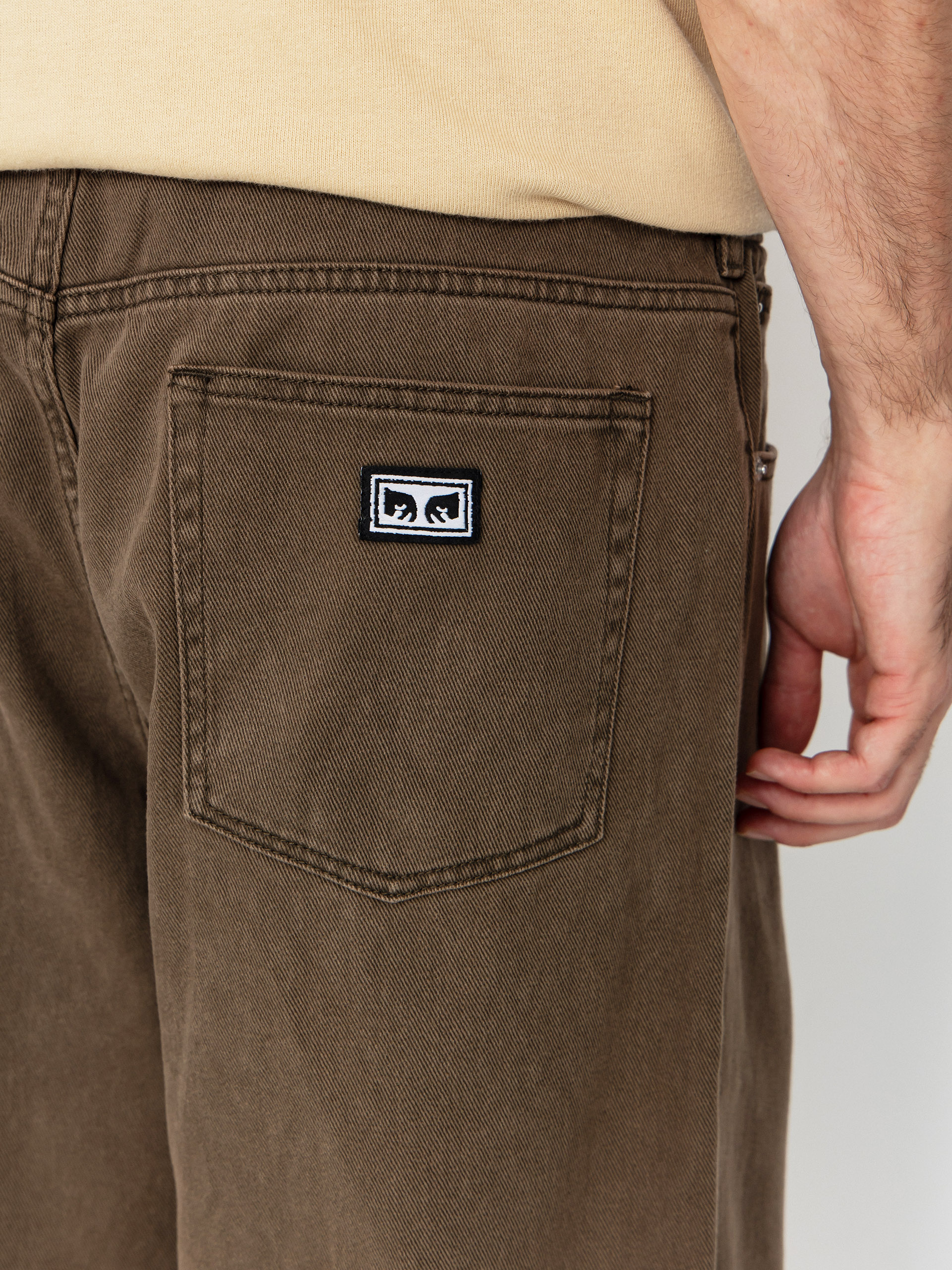 Nohavice OBEY Bigwig Baggy Denim (wren faded wash)