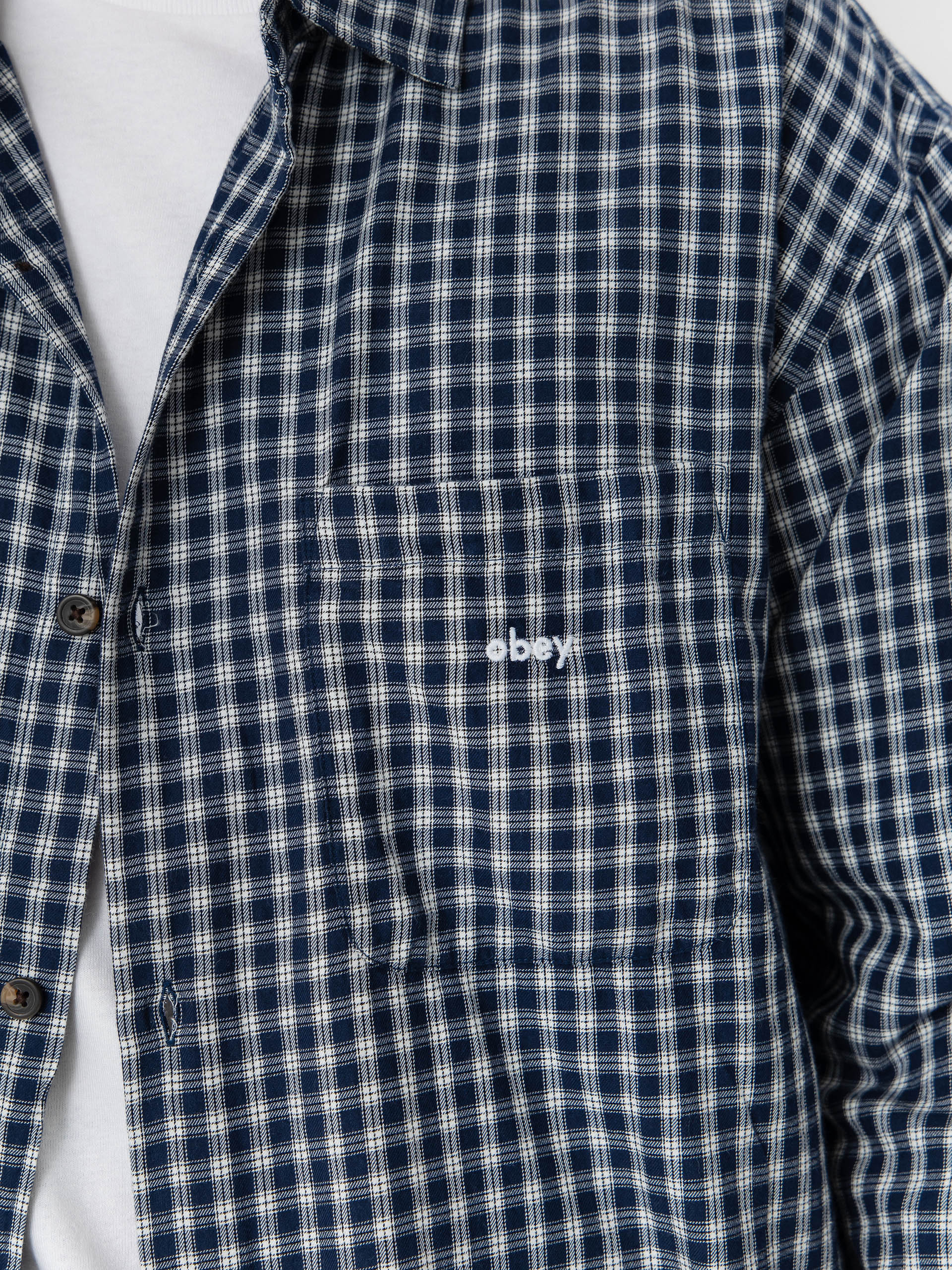 Košeľa OBEY Bigwig Andy Woven (academy navy multi)