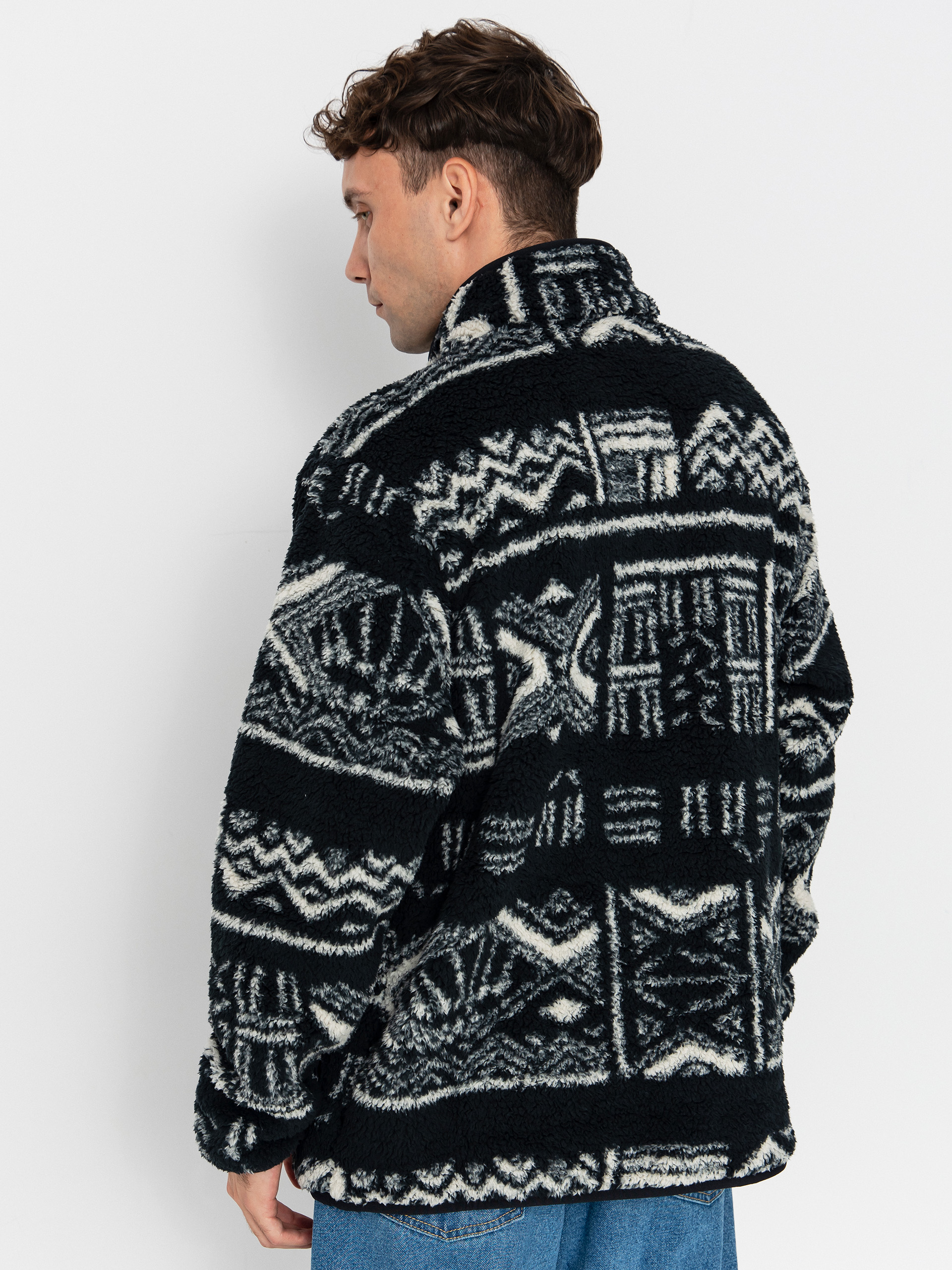 Pánsky Flísová mikina Columbia Rugged Ridge High Pile Half Zip (black deschutes days)