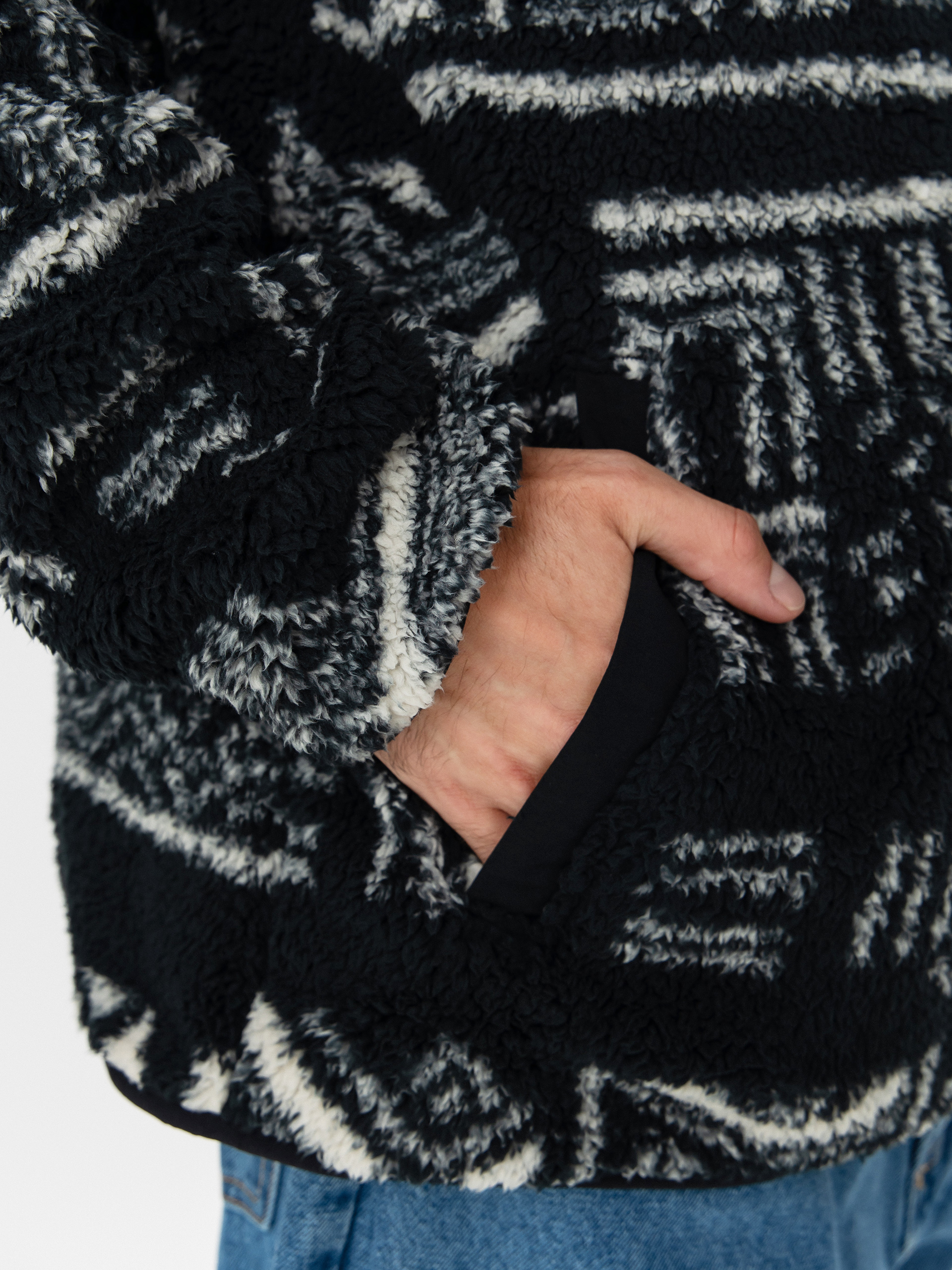 Pánsky Flísová mikina Columbia Rugged Ridge High Pile Half Zip (black deschutes days)