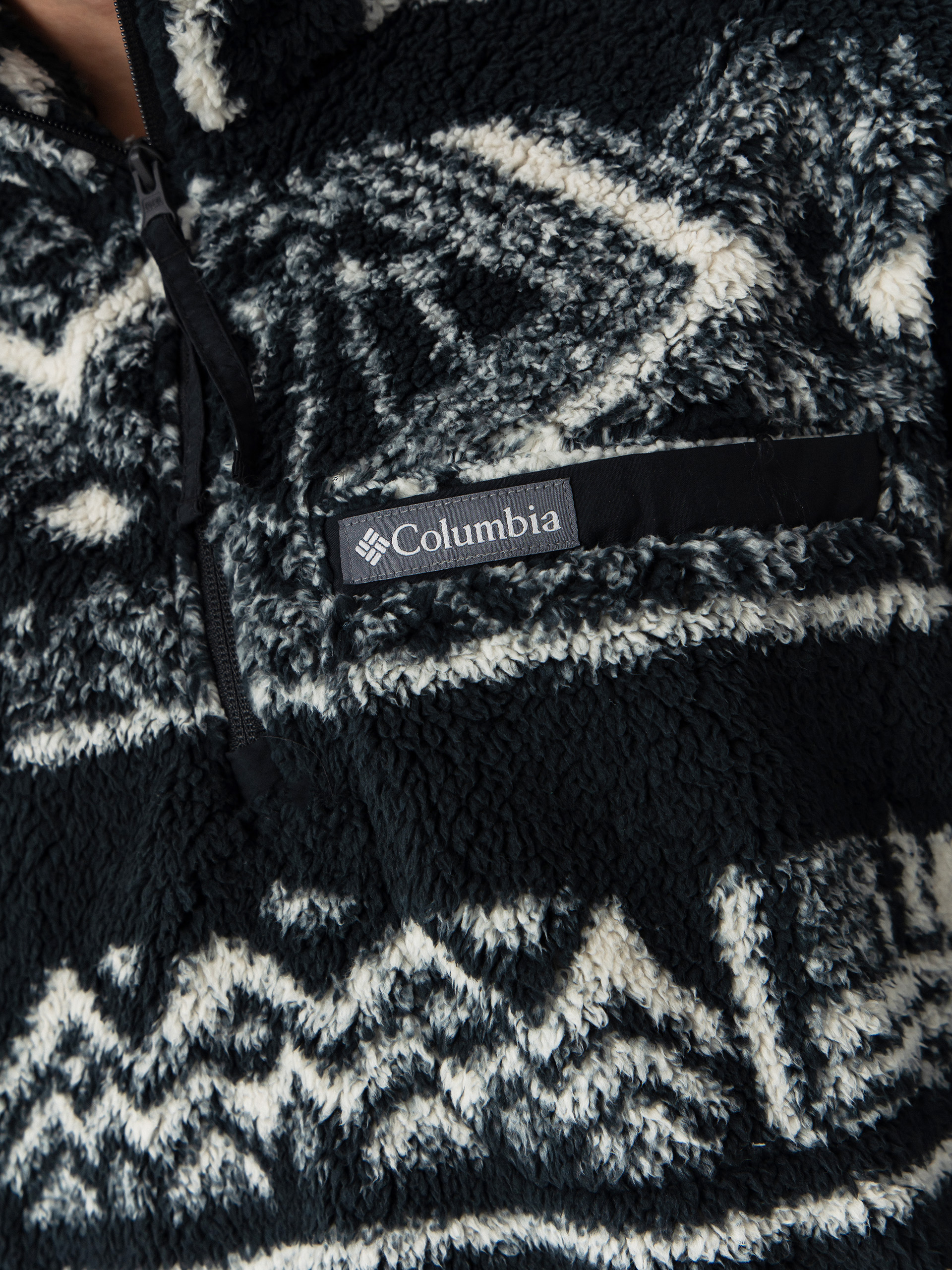 Pánsky Flísová mikina Columbia Rugged Ridge High Pile Half Zip (black deschutes days)