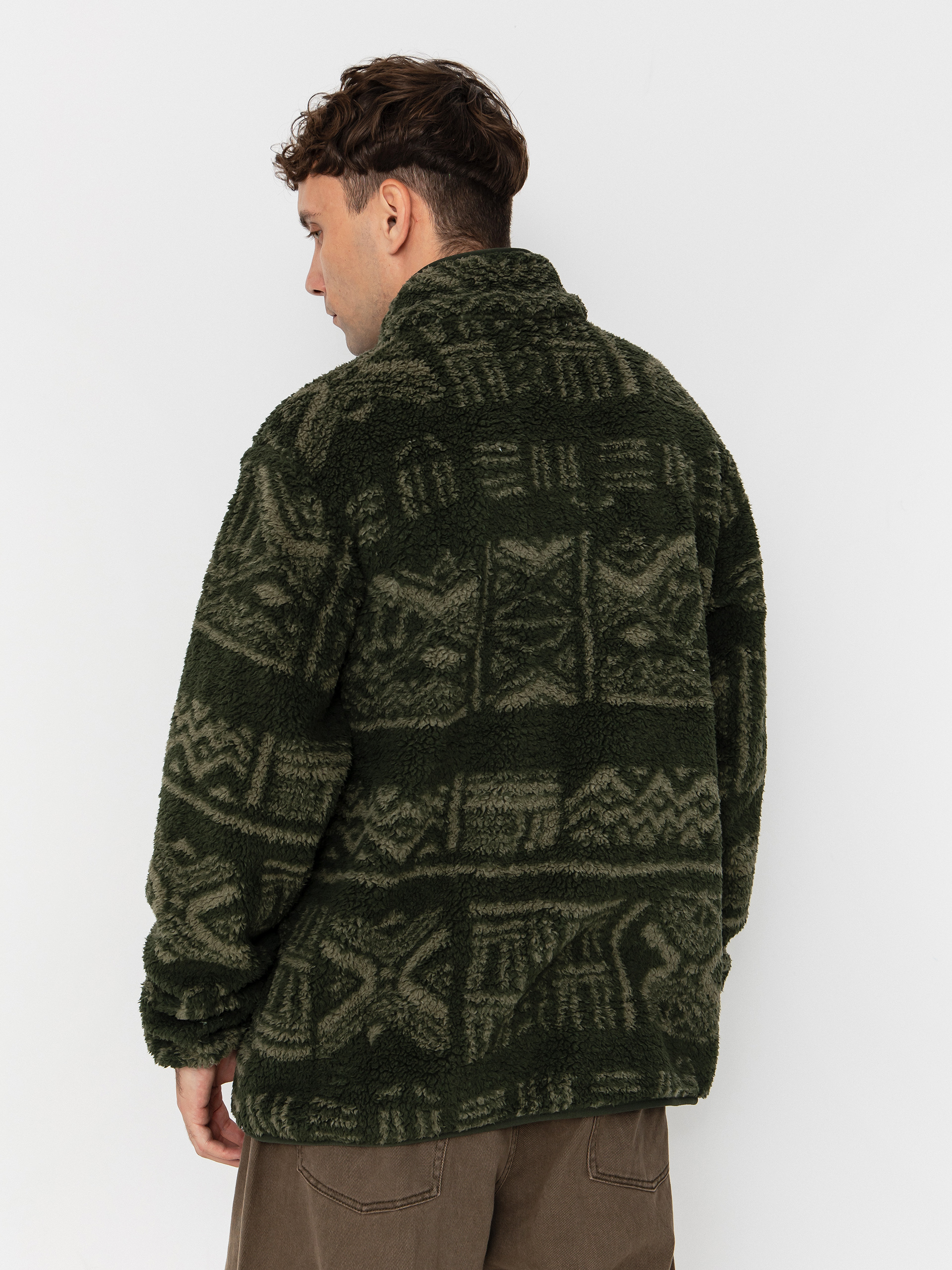 Pánsky Flísová mikina Columbia Rugged Ridge High Pile Half Zip (greenscape deschutes days)