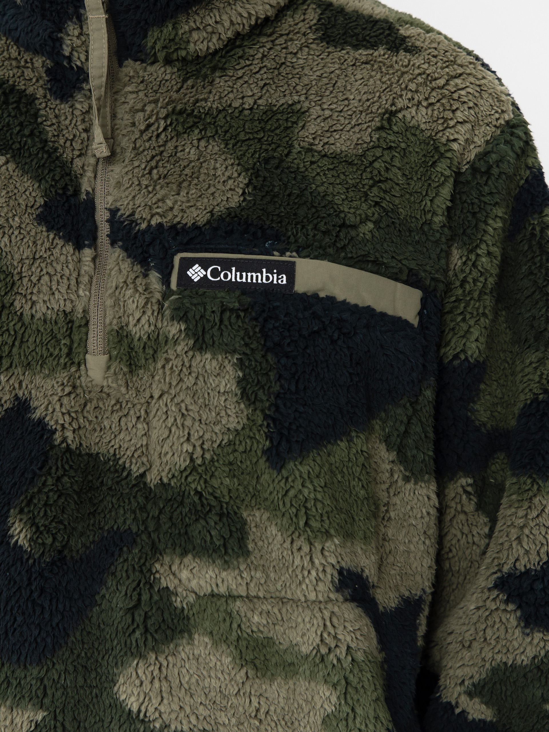 Pánsky Flísová mikina Columbia Rugged Ridge High Pile Half Zip (stone green mod camo)