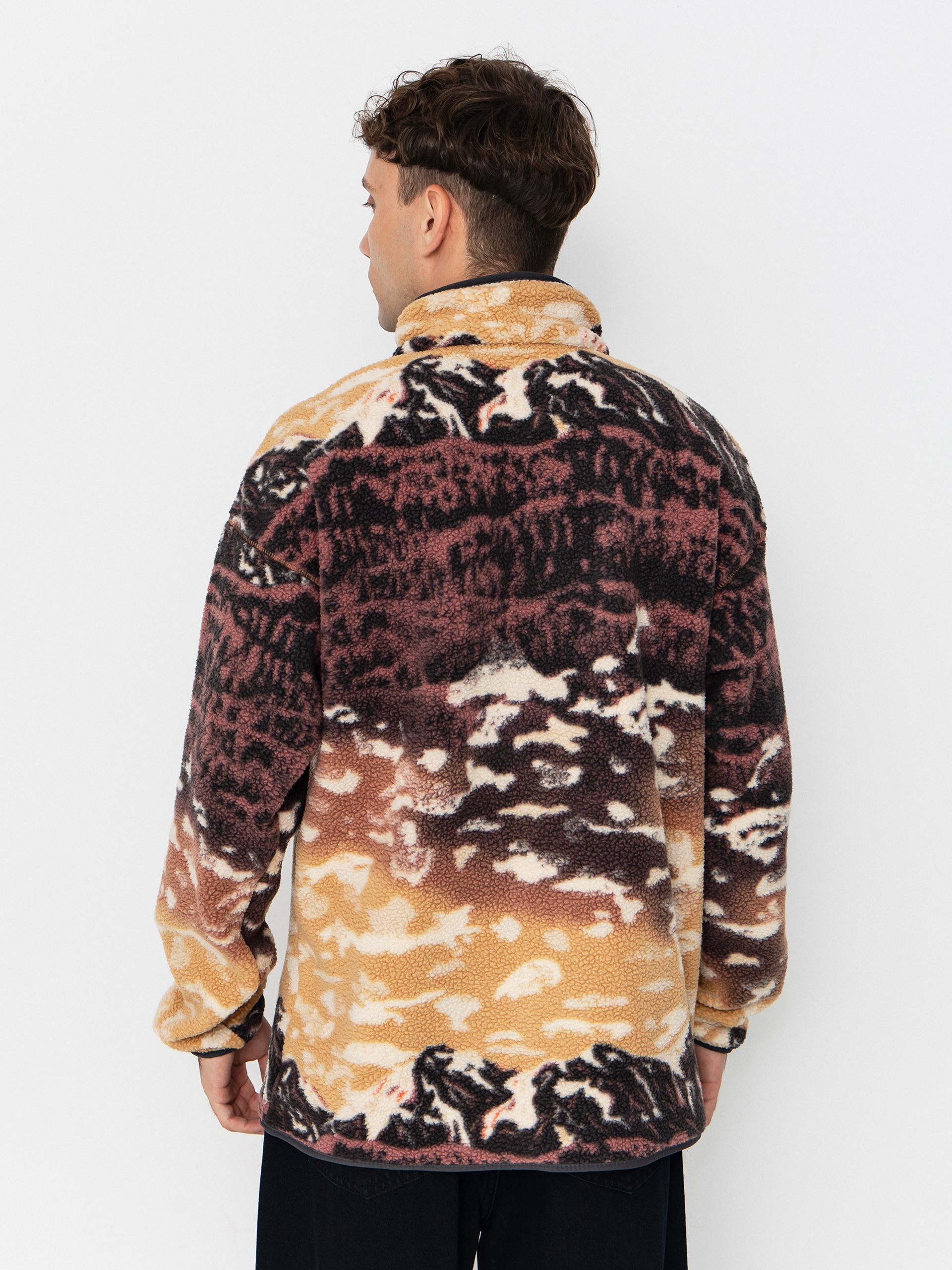 Pánsky Flísová mikina Columbia Helvetia II Printed Half Snap (camel brown sisters)