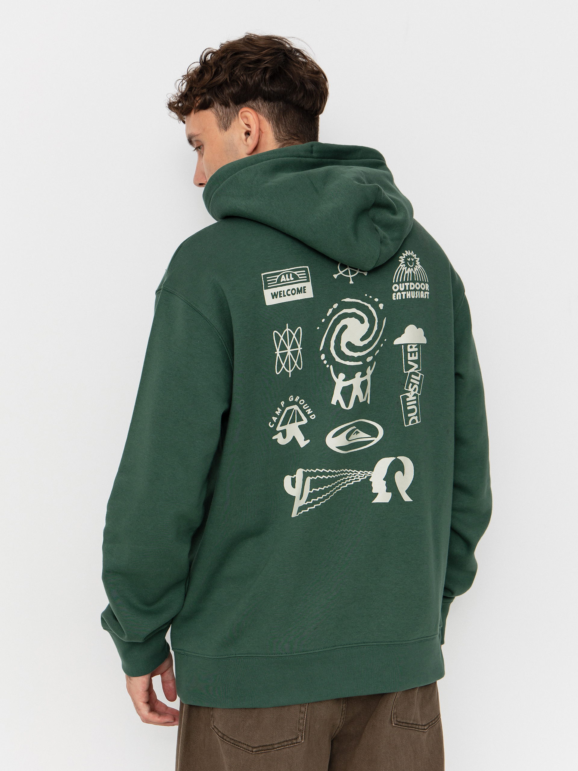 Mikina s kapucňou Quiksilver Salt Water Graphic HD (trekking green)
