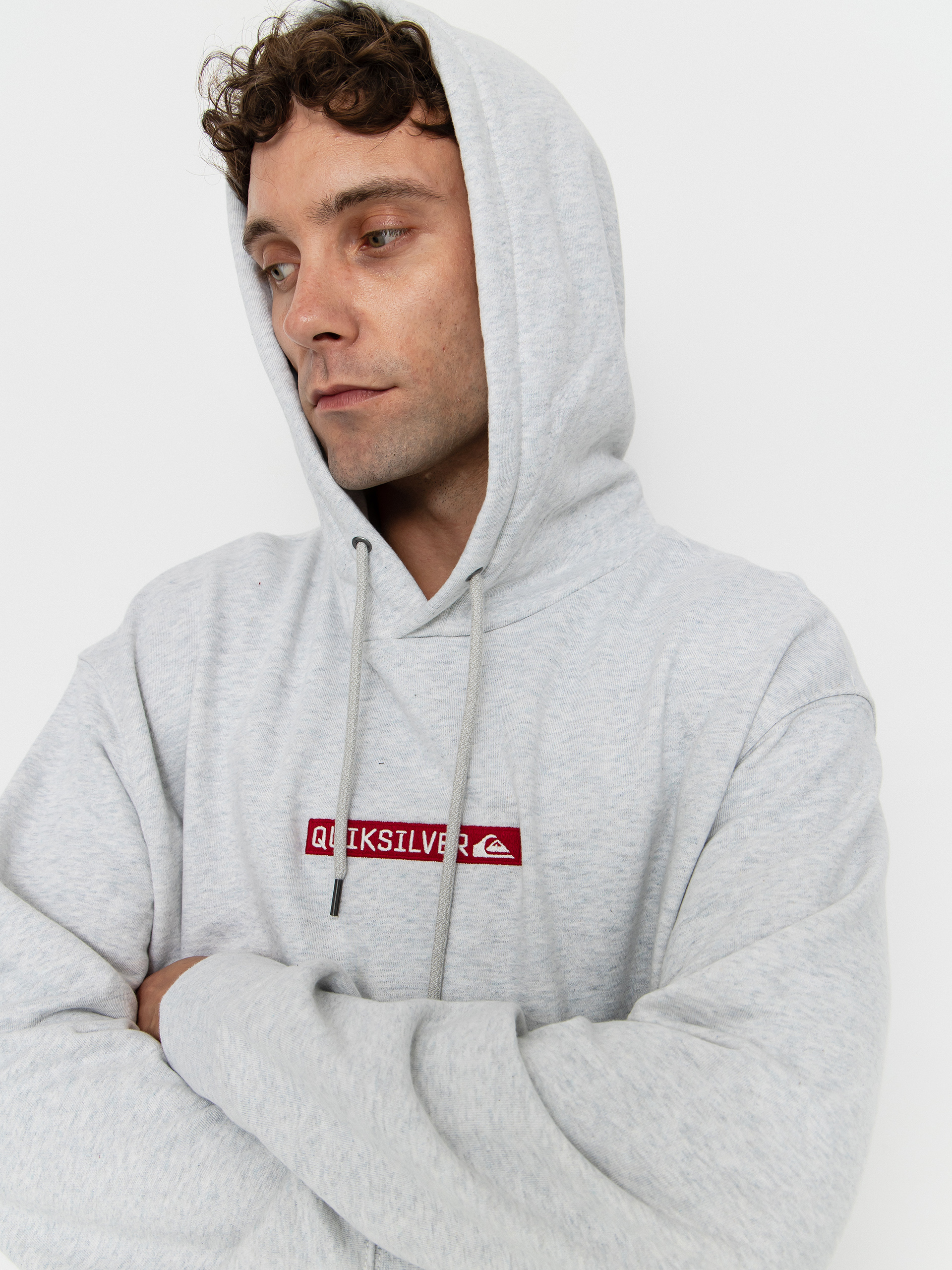 Mikina s kapucňou Quiksilver Dna HD (light grey heather)