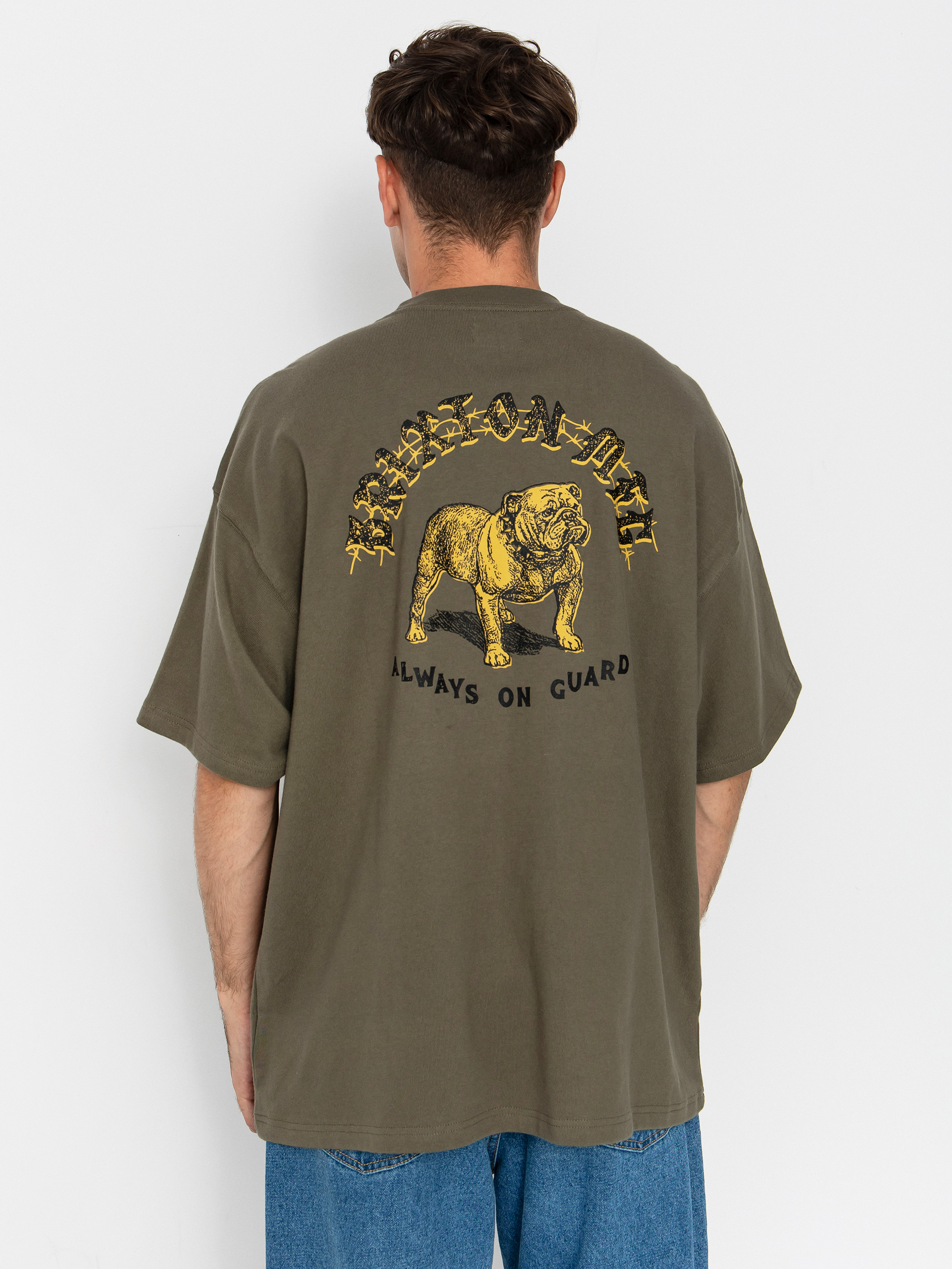 Tričko Brixton Bauer Hw Relaxed (olive surplus classic wash)