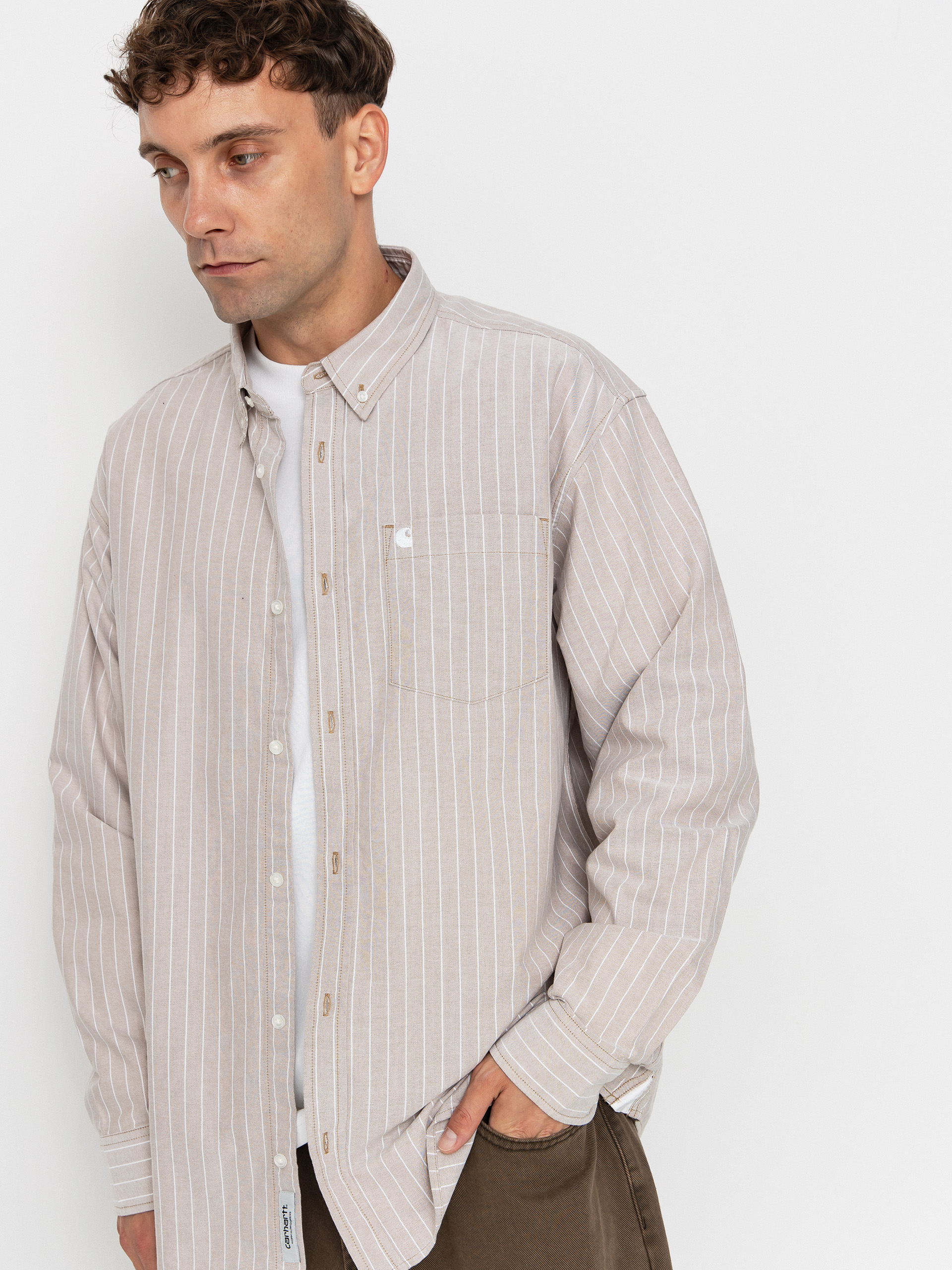 Košeľa Carhartt WIP Cassel (cassel stripe/peanut/white)