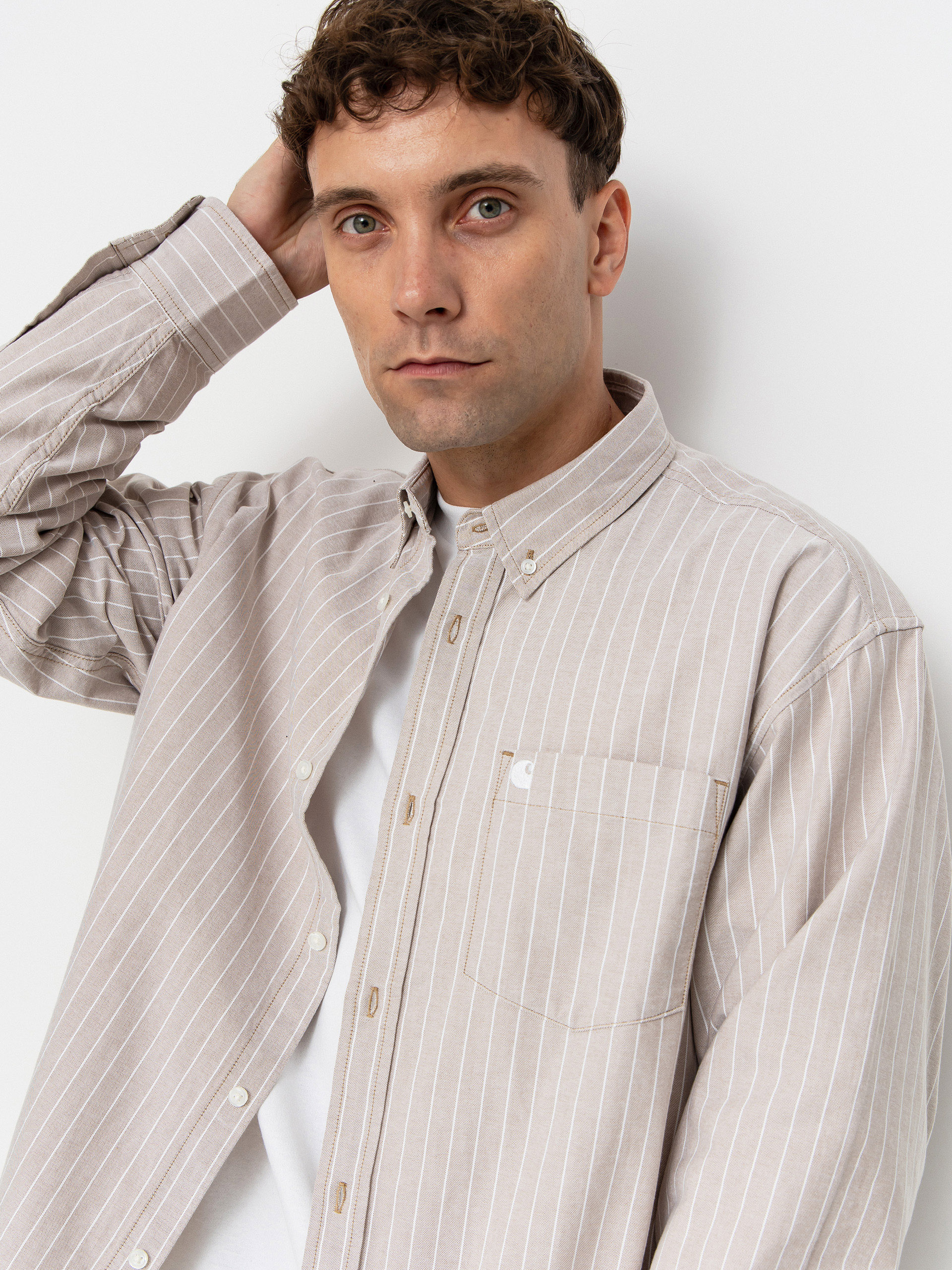 Košeľa Carhartt WIP Cassel (cassel stripe/peanut/white)