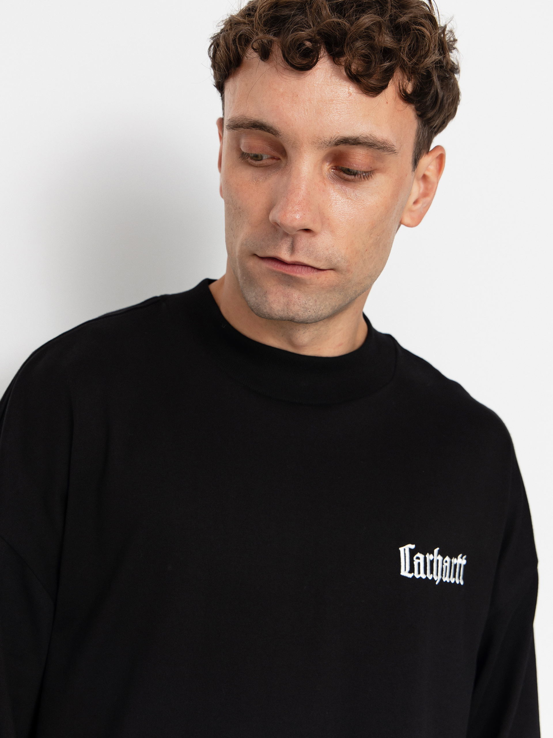 Triko Carhartt WIP Schooling Mockneck (black/wax)