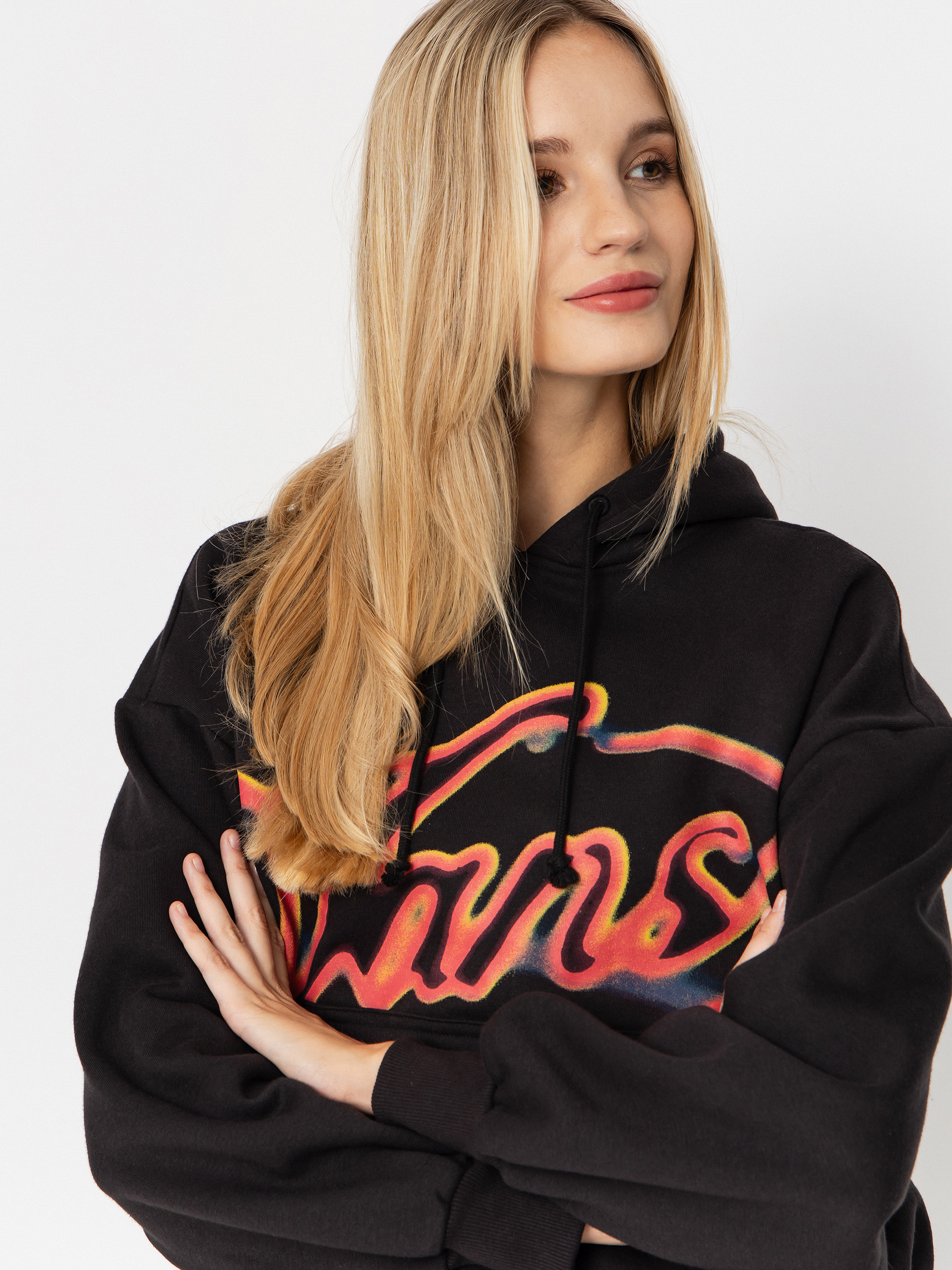 Mikina s kapucňou Vans Outer Ring Retro HD Wmn (black)