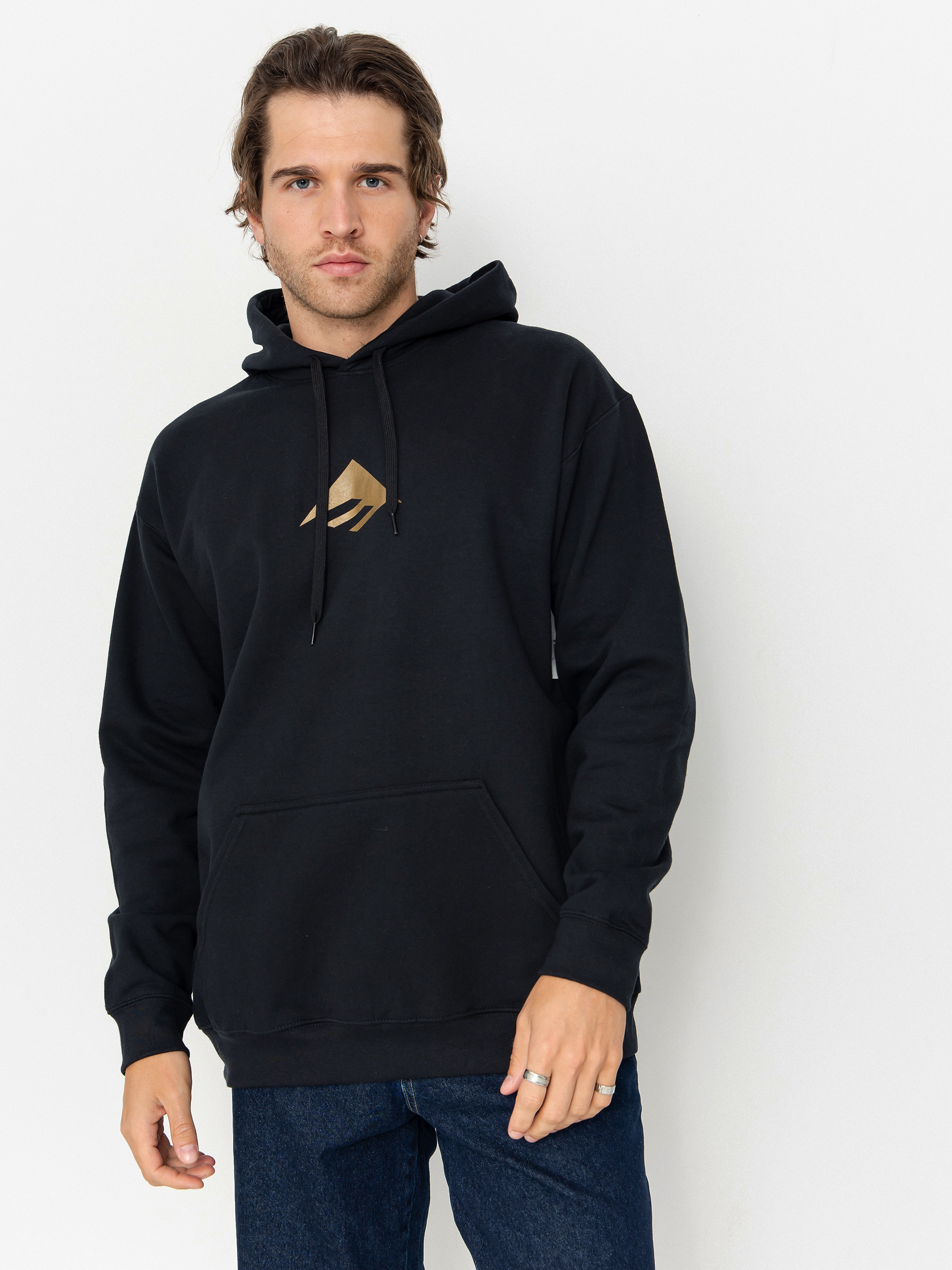 Mikina s kapucňou Emerica Triangle HD (black/gold)