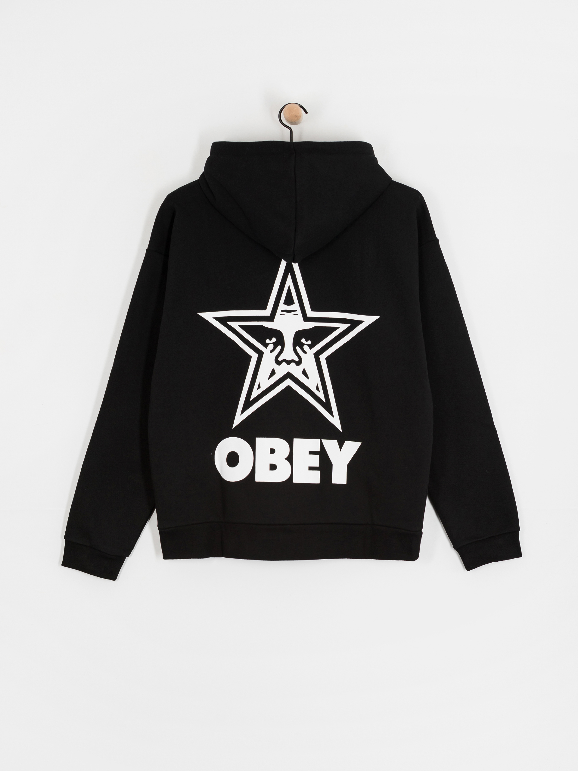 Mikina s kapucňou OBEY Bold Star Extra Heavy HD (black)