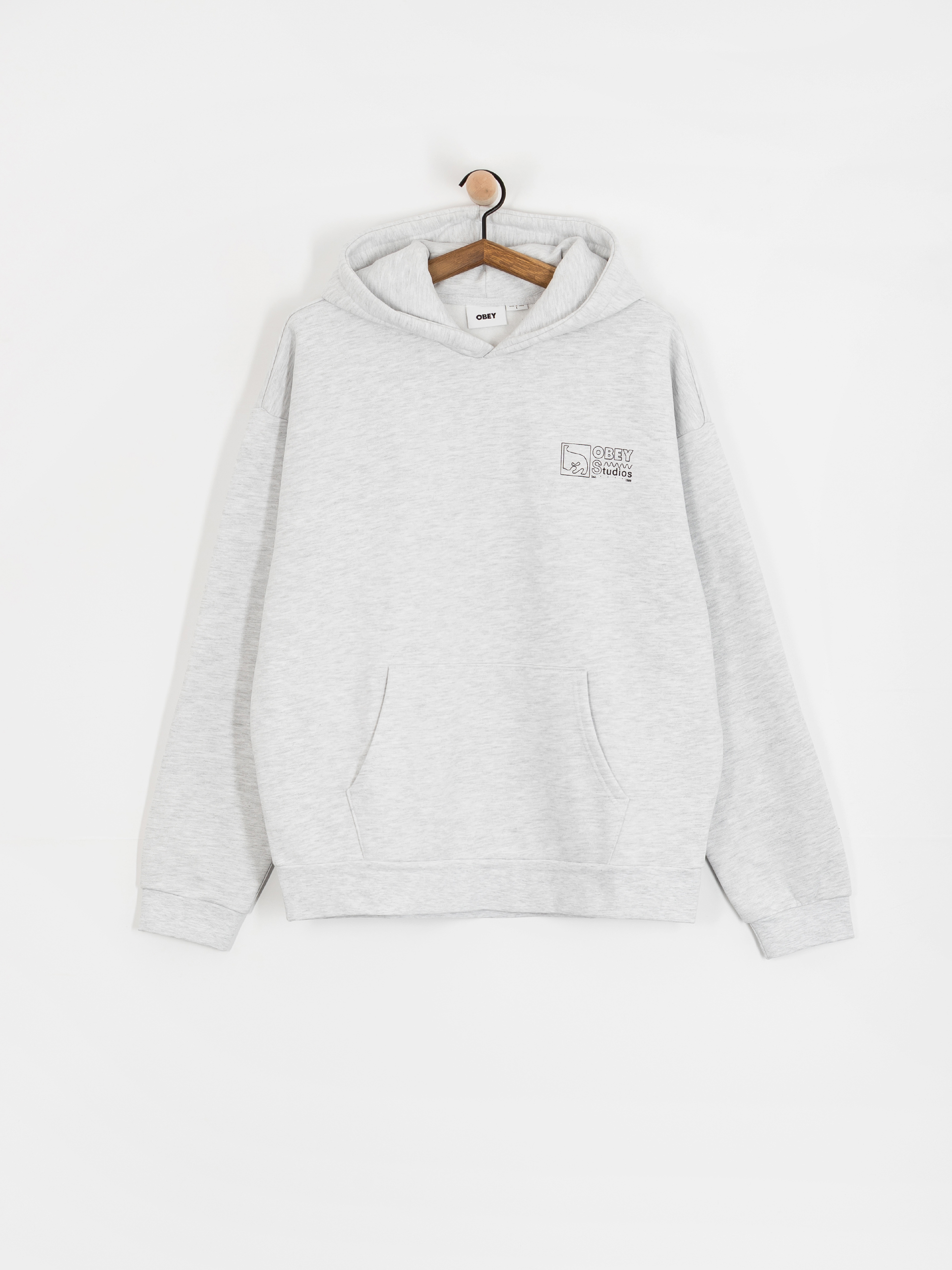 Mikina s kapucňou OBEY Nico Extra Heavy HD (ash grey)