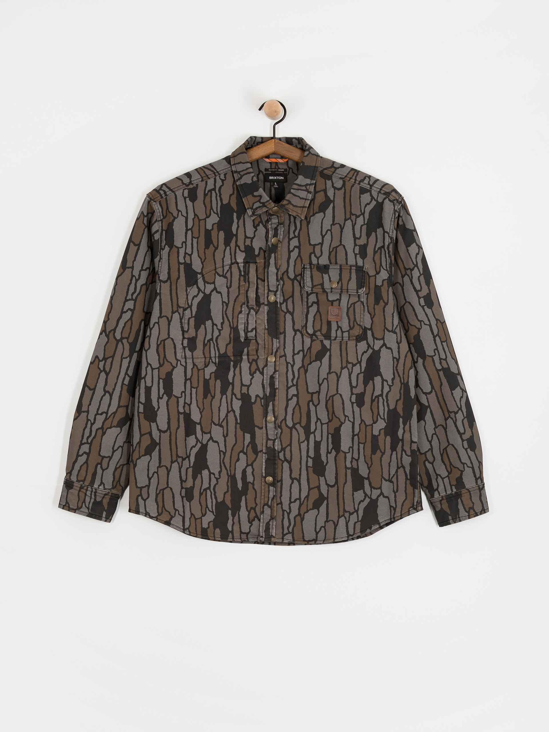 Košeľa Brixton Builders Stretch Overshirt (bark camo)