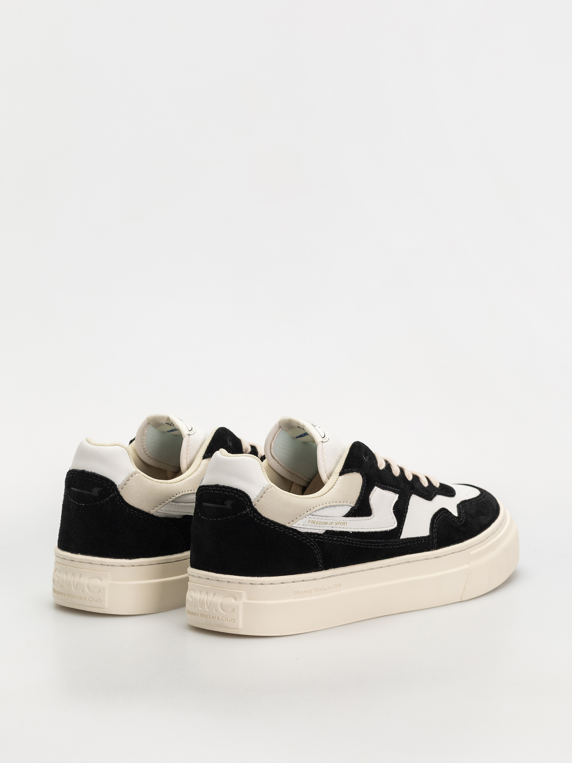 Topánky Stepney Workers Club Pearl S-Strike (suede leather black white)