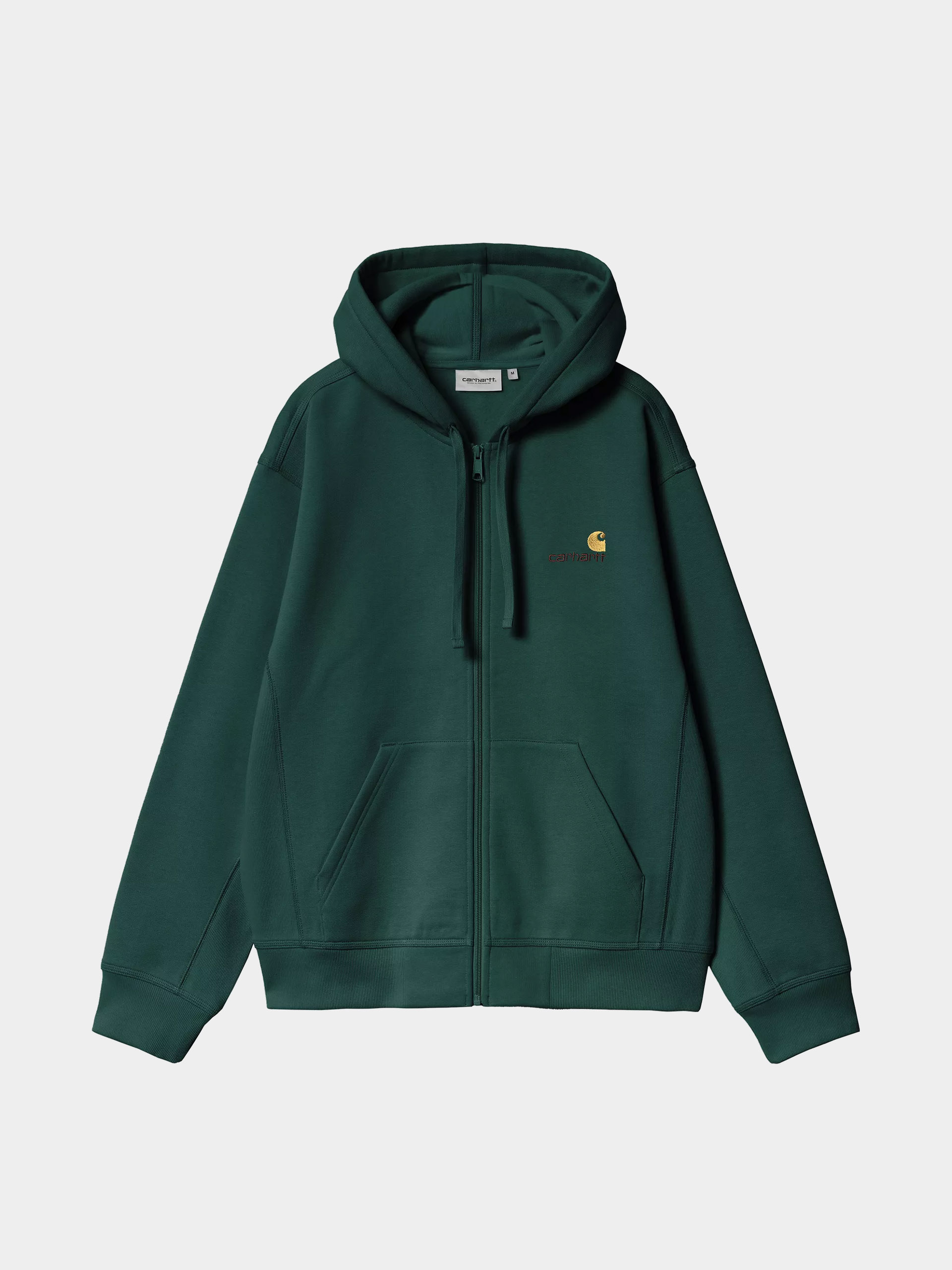 Mikina s kapucňou Carhartt WIP American Script ZHD (dark fir)