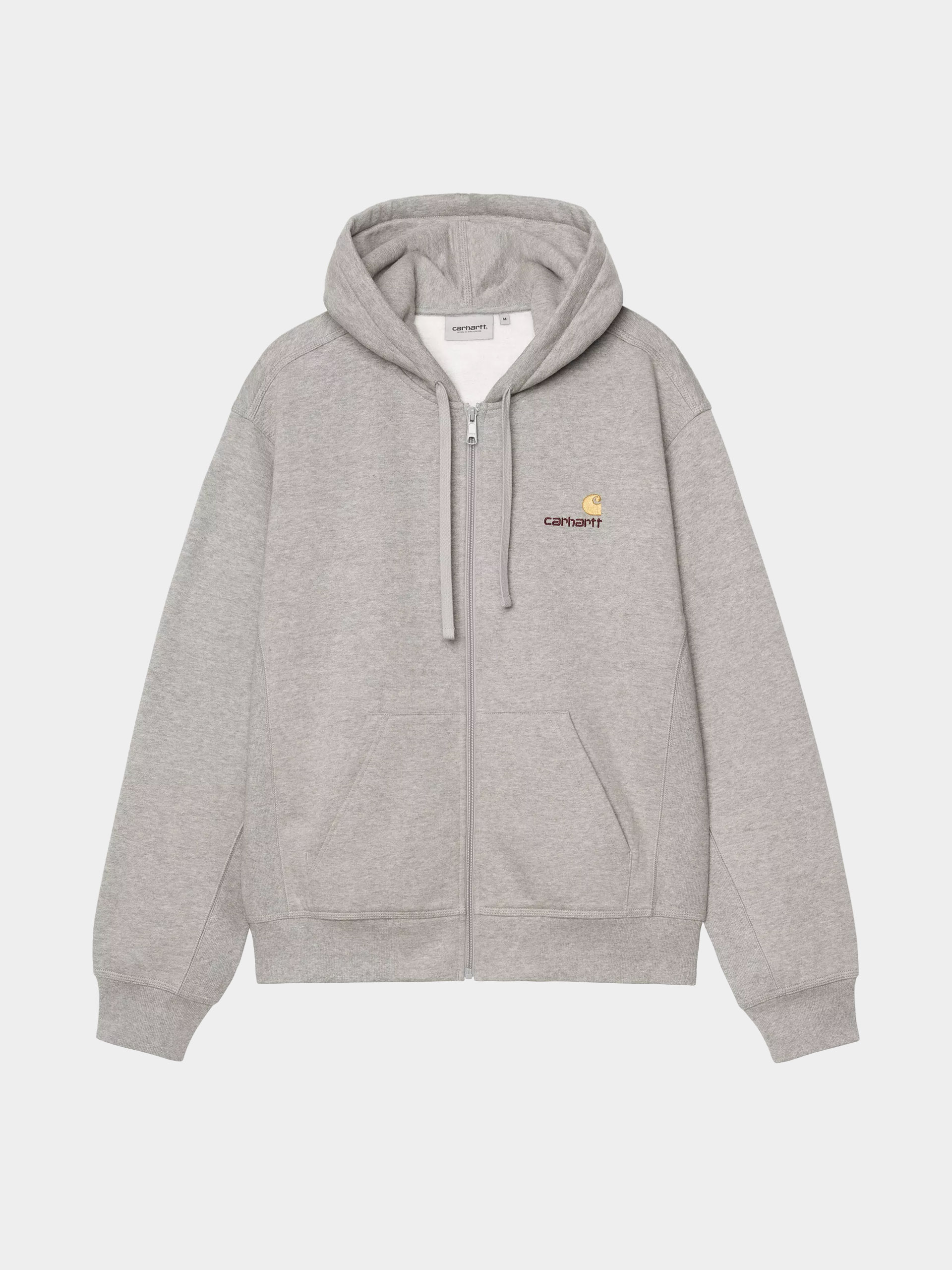 Mikina s kapucňou Carhartt WIP American Script ZHD (grey heather)