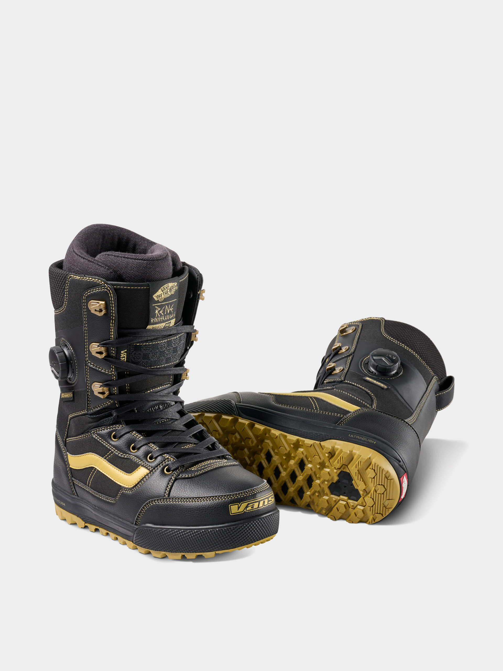 Pánske Obuv na snowboard Vans Invado Pro (black/gold)