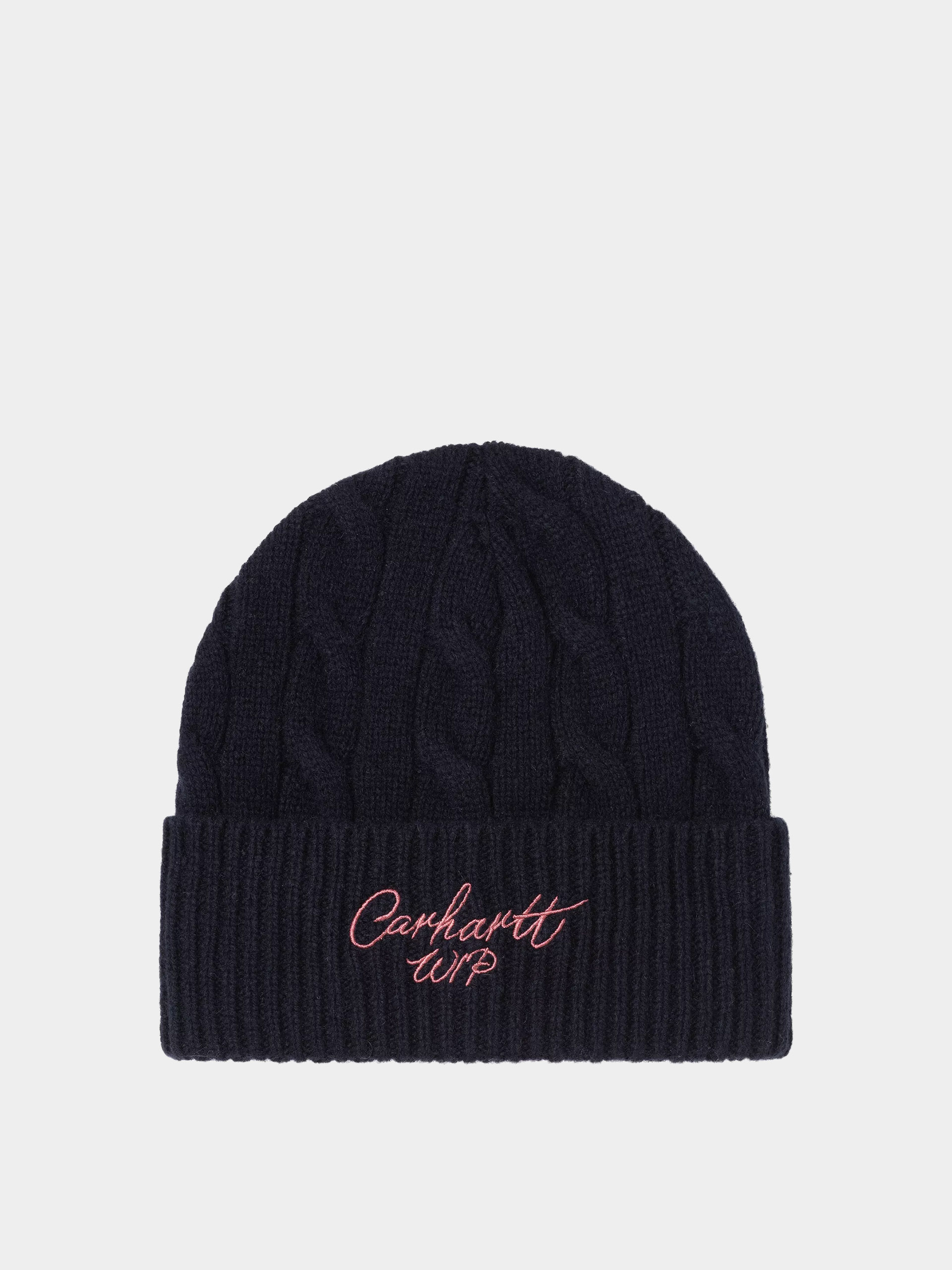 Čiapka Carhartt WIP Signature Cable (deep night/glassy pink)
