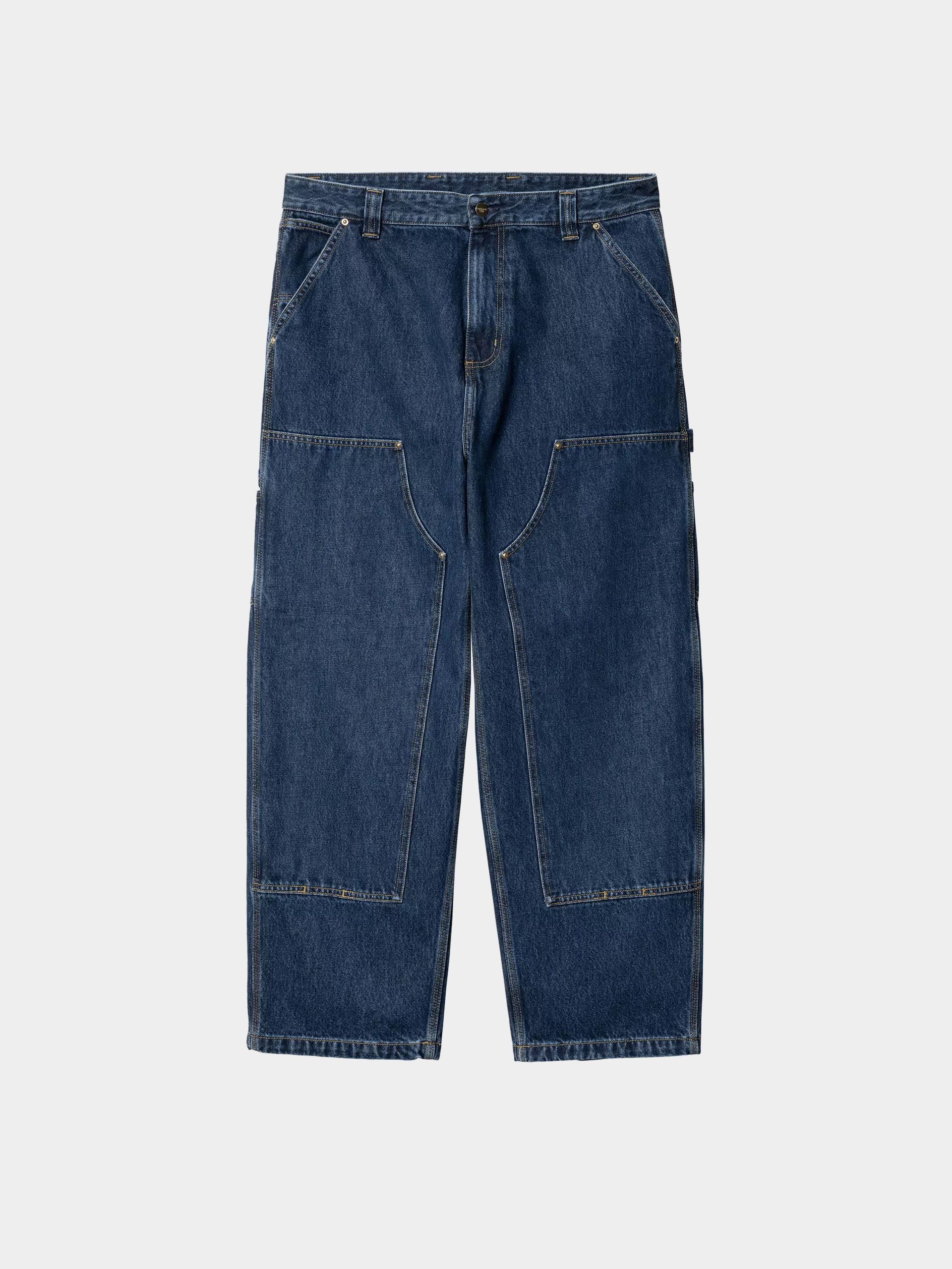 Nohavice Carhartt WIP Nash Double Knee (blue/stone washed)
