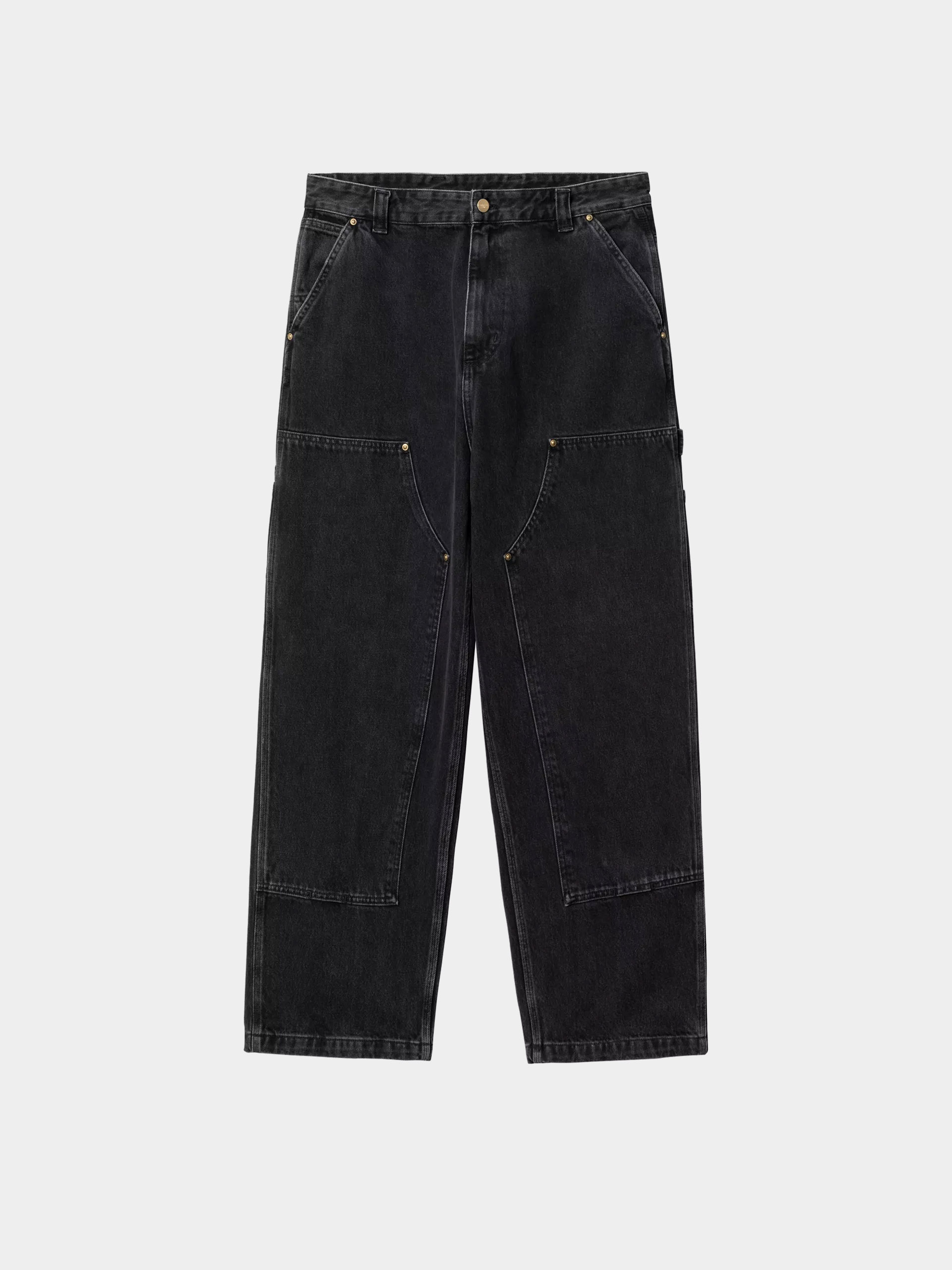 Nohavice Carhartt WIP Nash Double Knee (black/stone washed)