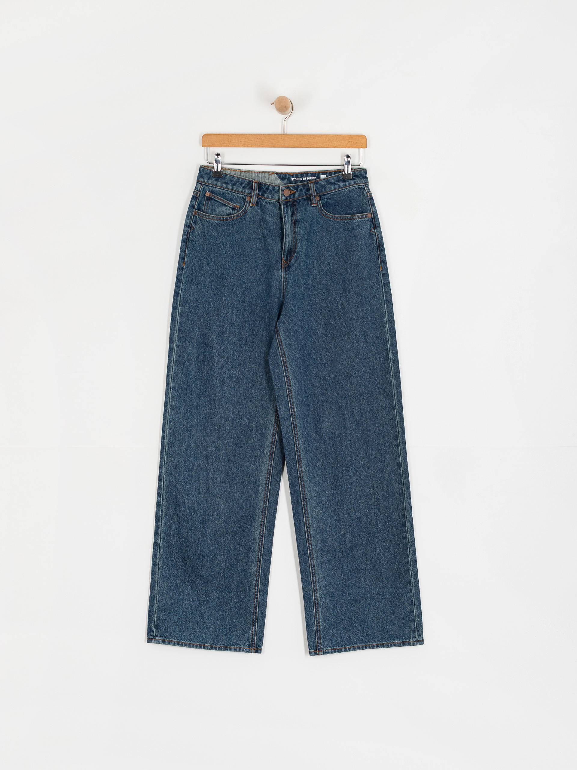 Nohavice Volcom Stoned Bf Hirise Wmn (indigo ridge wash)