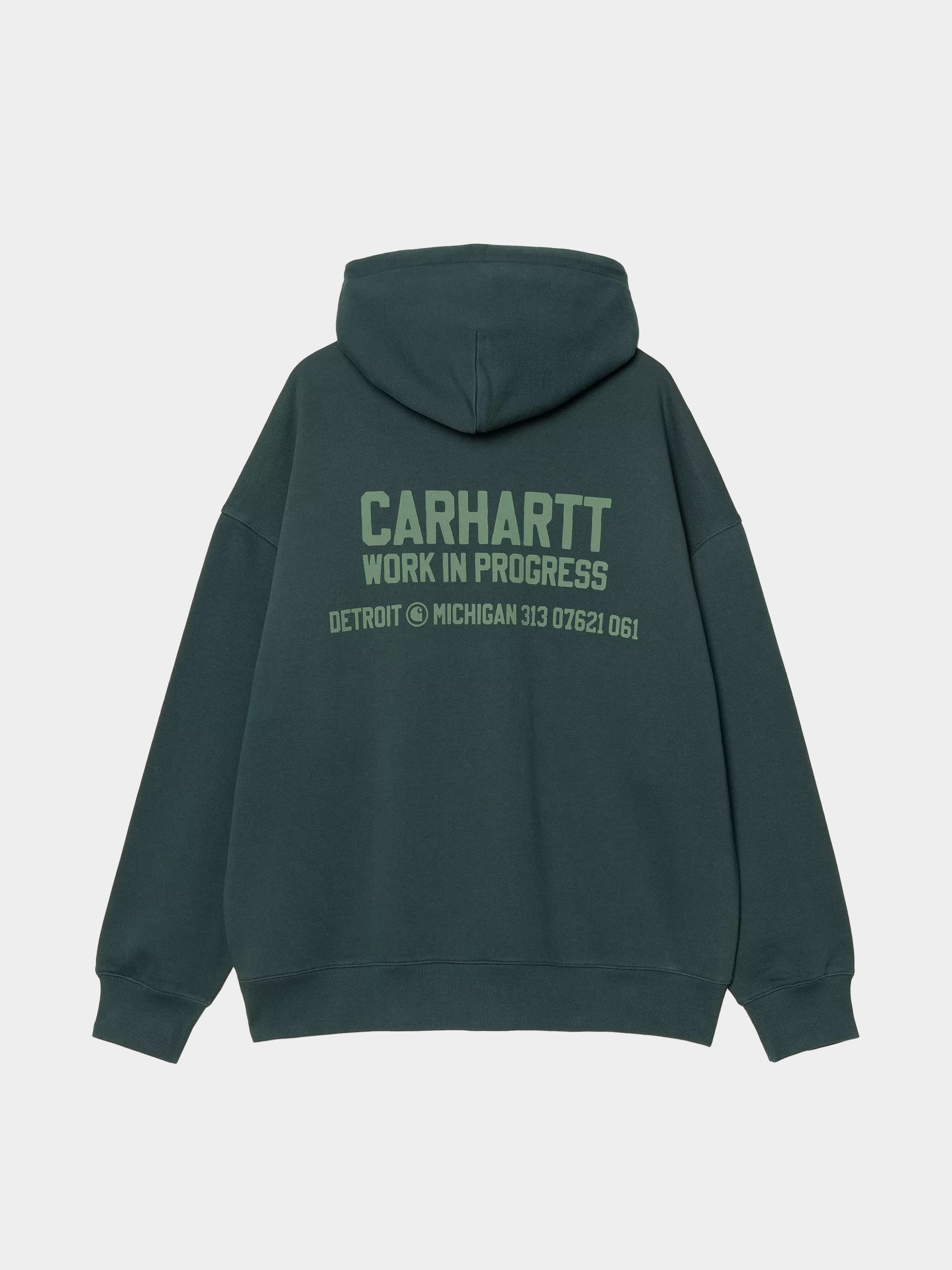 Mikina s kapucňou Carhartt WIP Distance HD (dark fir/stone dyed)