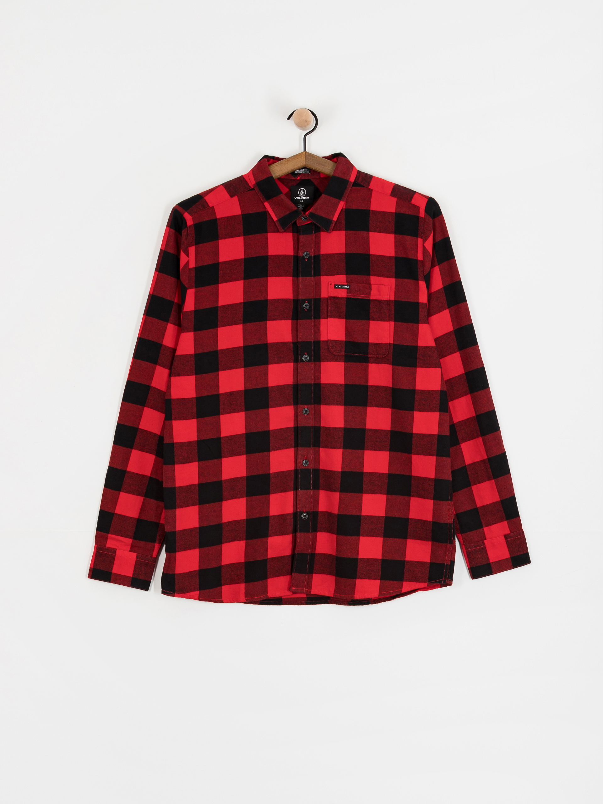 Košeľa Volcom Caden Plaid (lifeguard red)