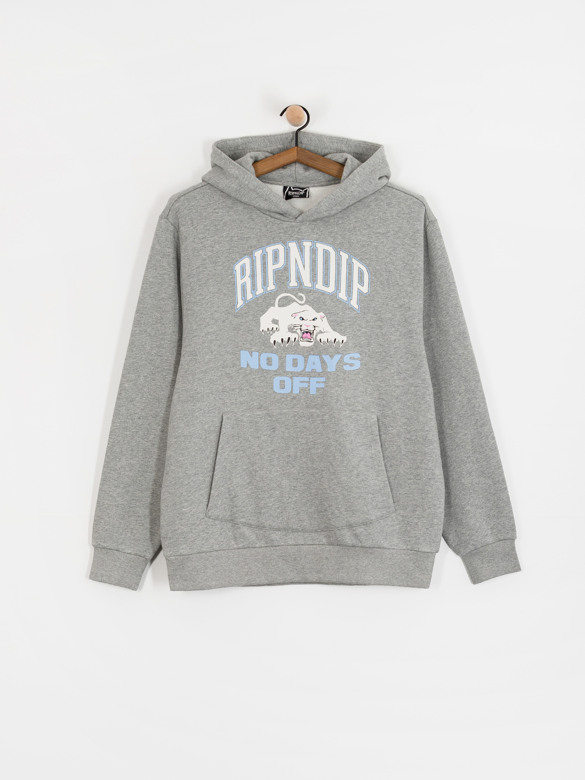 Mikina s kapucňou RipNDip White Panther HD (heather grey)