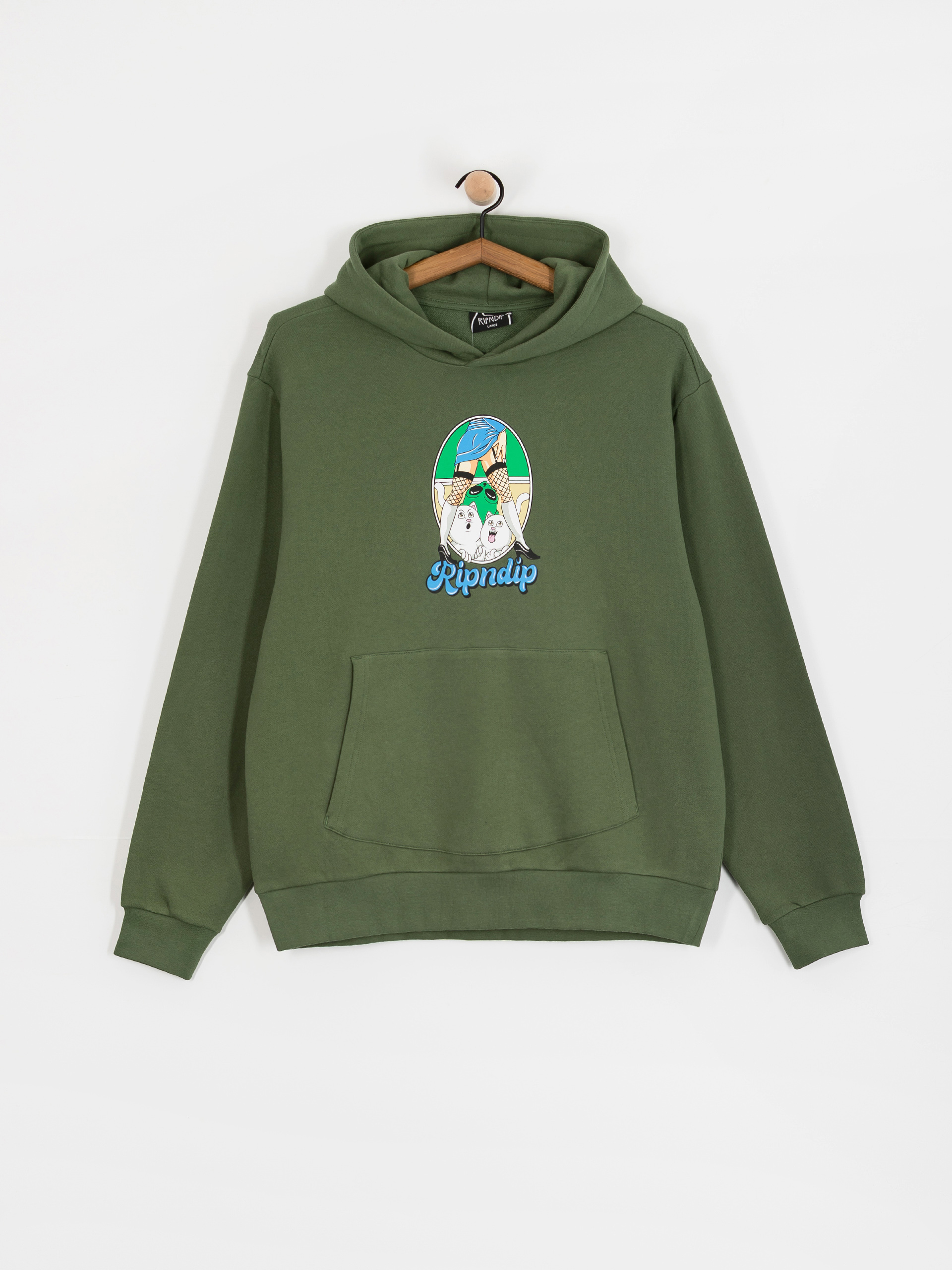 Mikina s kapucňou RipNDip Nermal Fest HD (light olive)