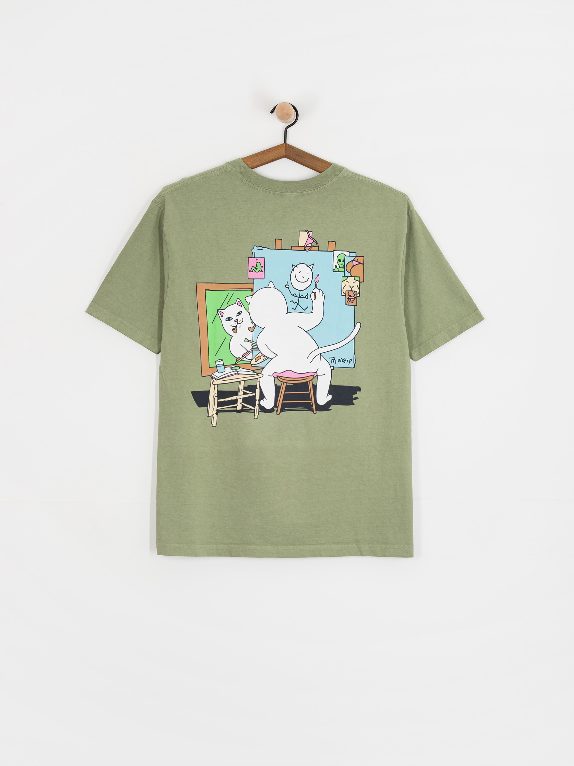 Tričko RipNDip Nerman Rockwell (dusty olive)