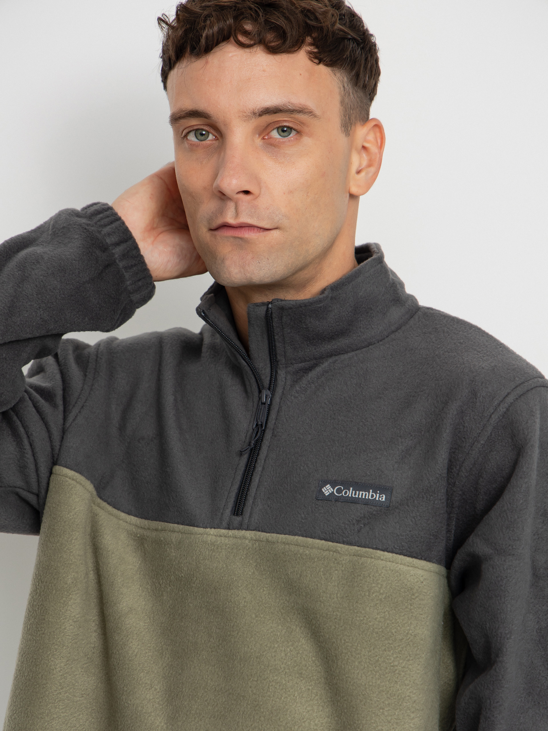 Pánsky Flísová mikina Columbia Steens Mountain Half Zip (shark/stone green)