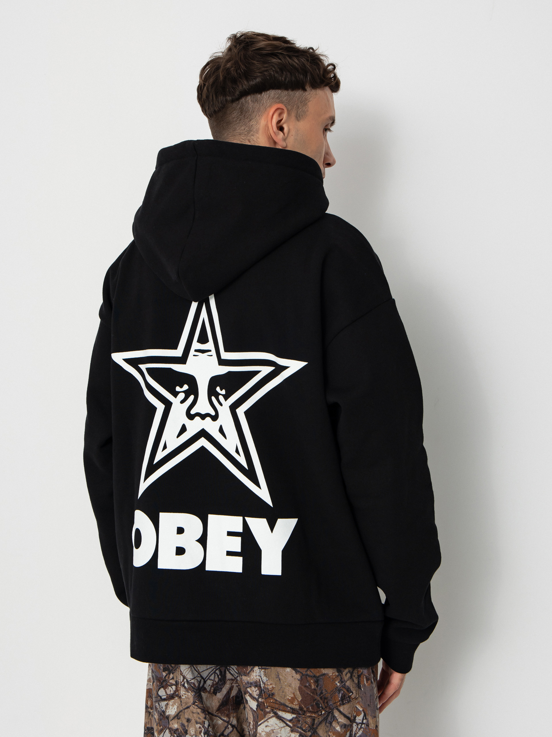 Mikina s kapucňou OBEY Bold Star Extra Heavy HD