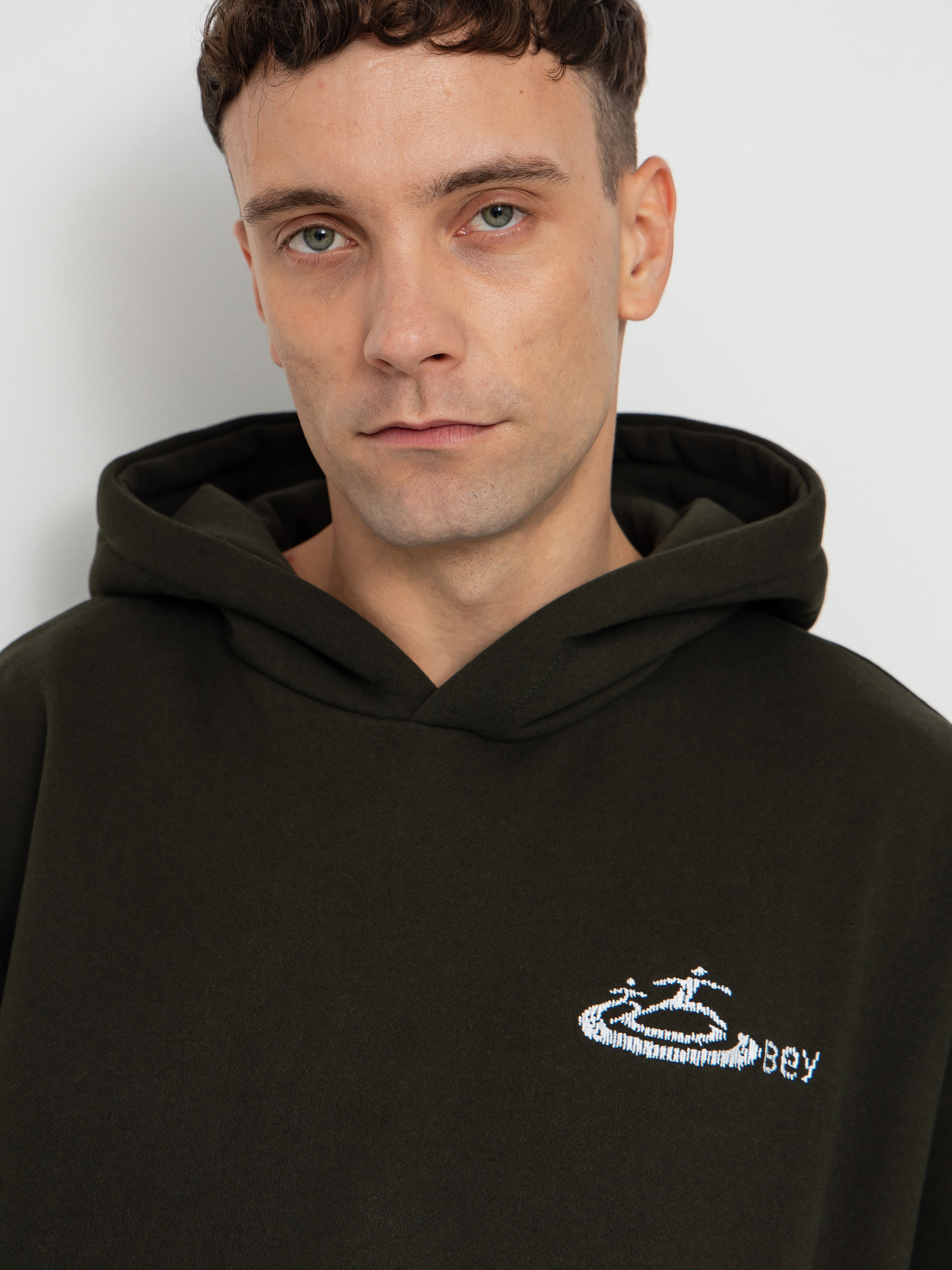 Mikina s kapucňou OBEY Corp Extra Heavy HD (rosin)