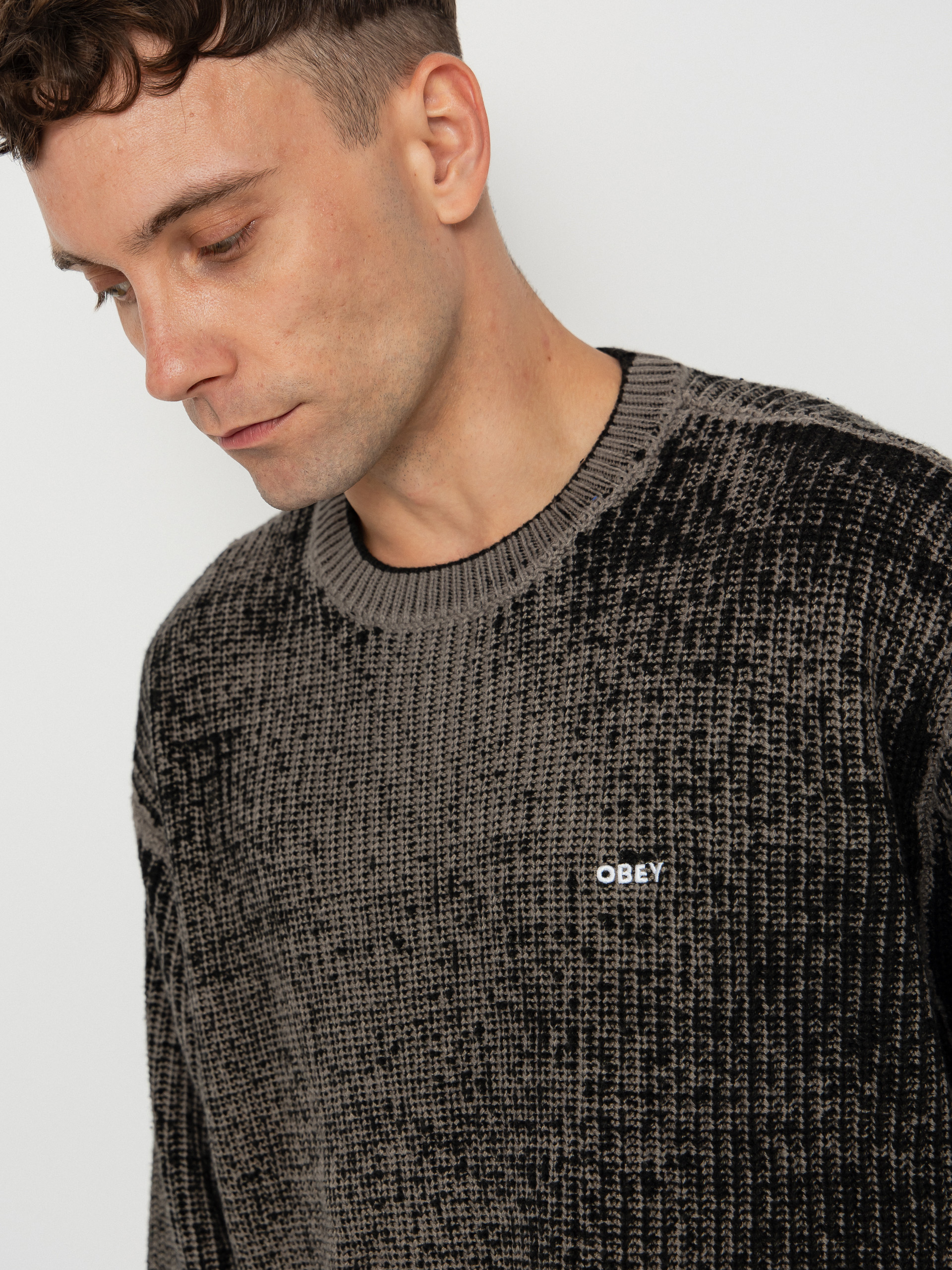 Sveter OBEY Obey Spray Effect Sweater (black multi)