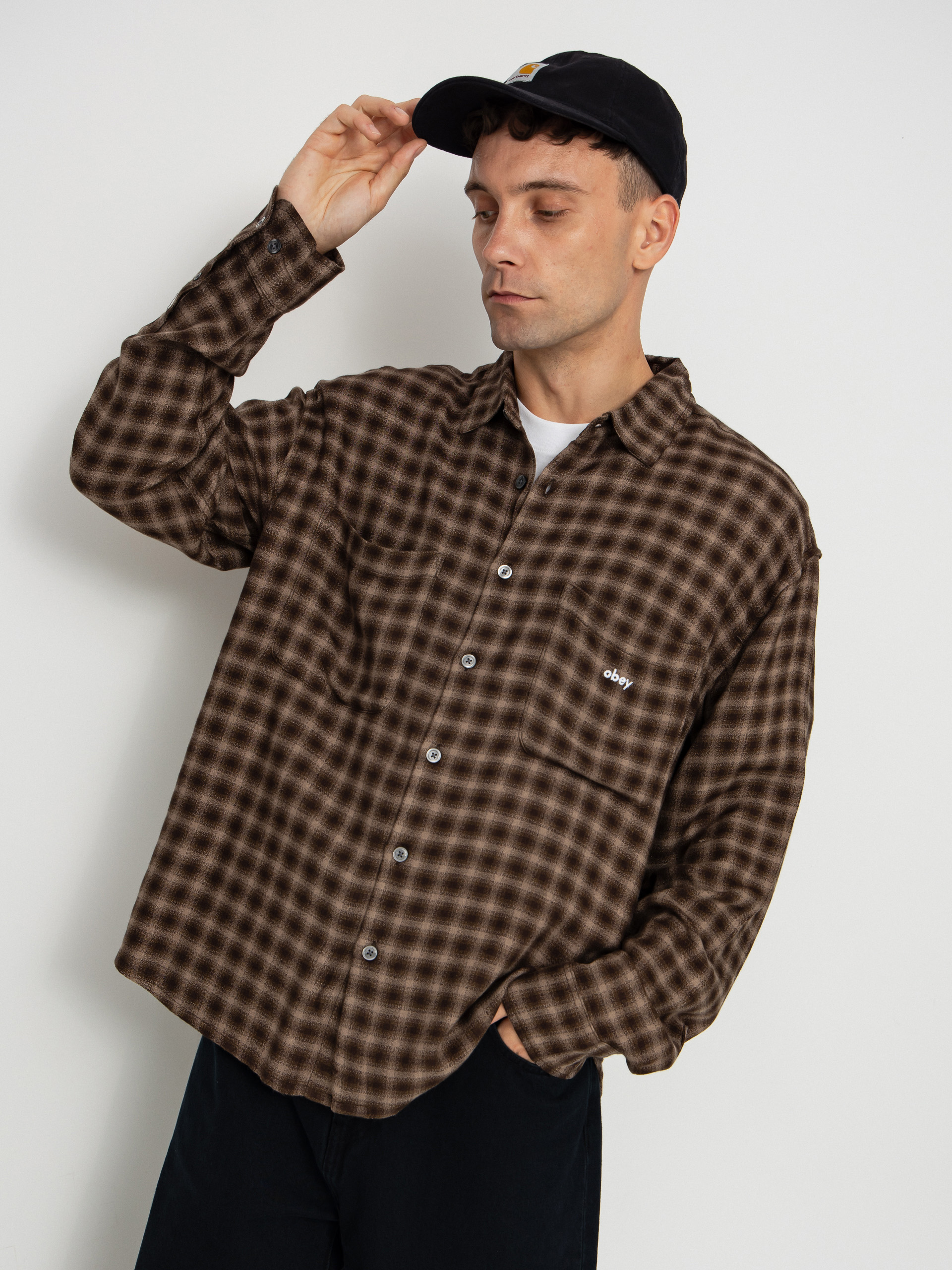 Košeľa OBEY Clarence Woven (black multi)