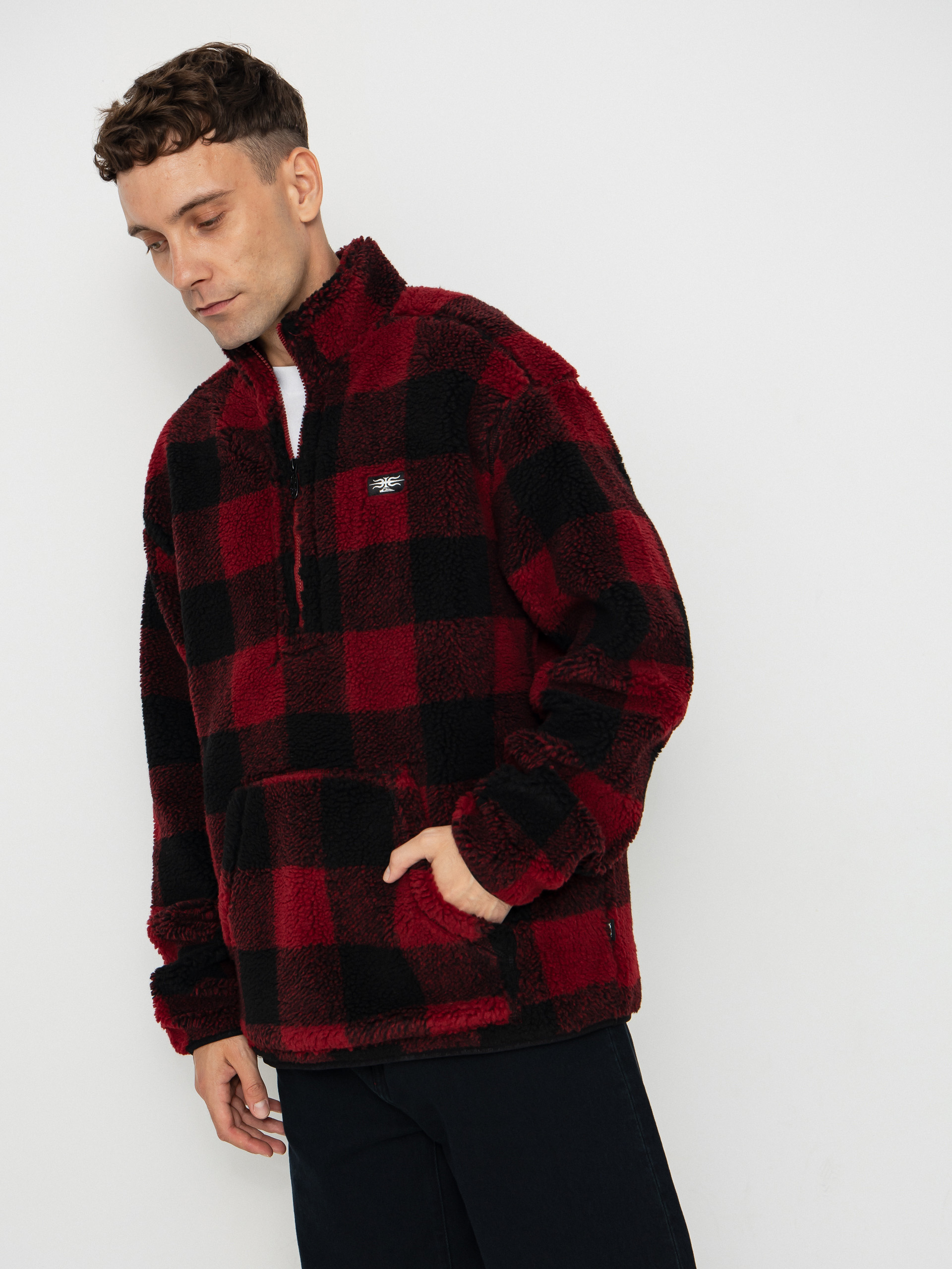 Flísová mikina Quiksilver Mercury Woodlands Sherpa (woodlands biking red)