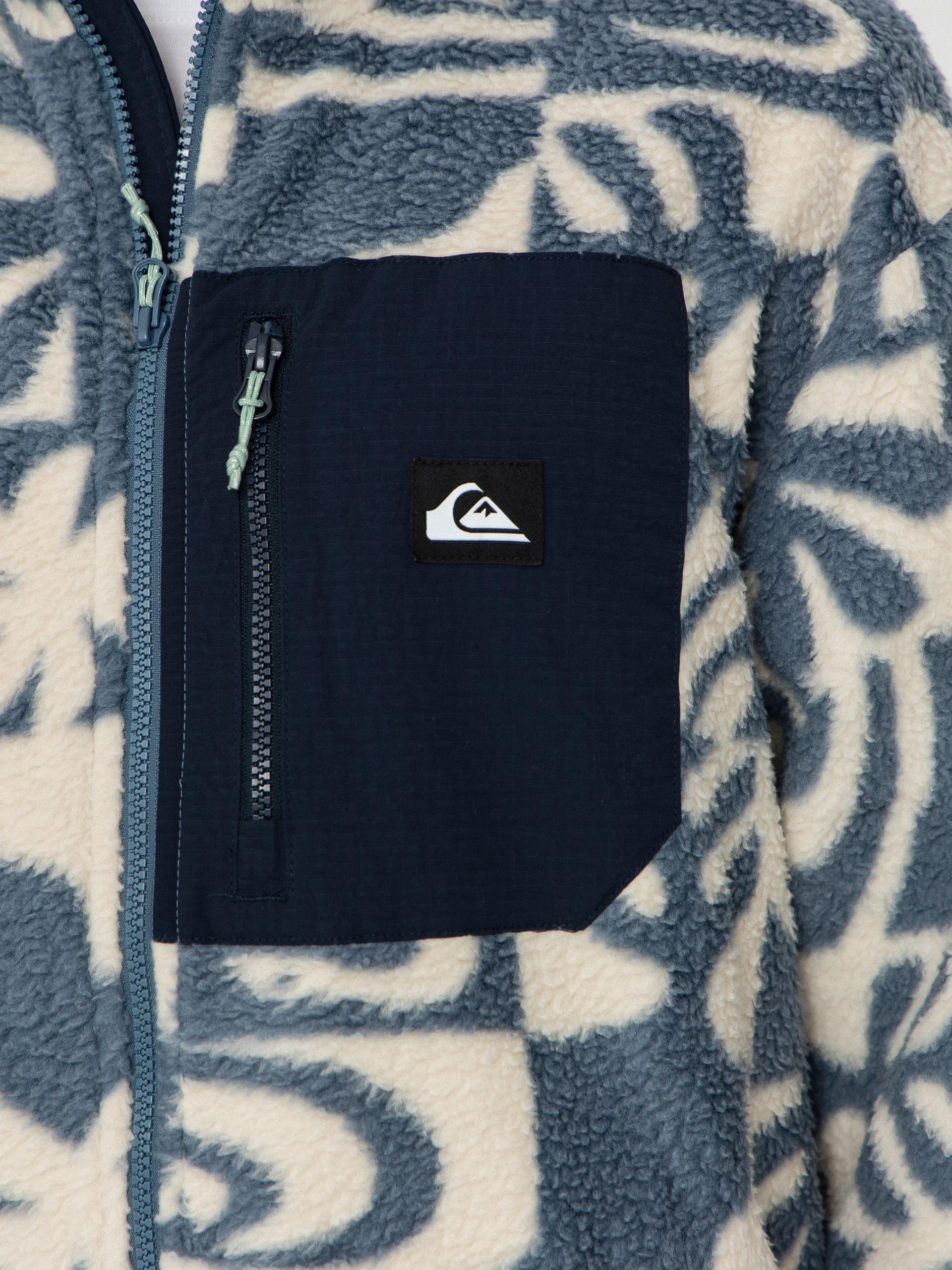 Pánsky Flísová mikina Quiksilver Clean Coast FZ (china blue desert checker)